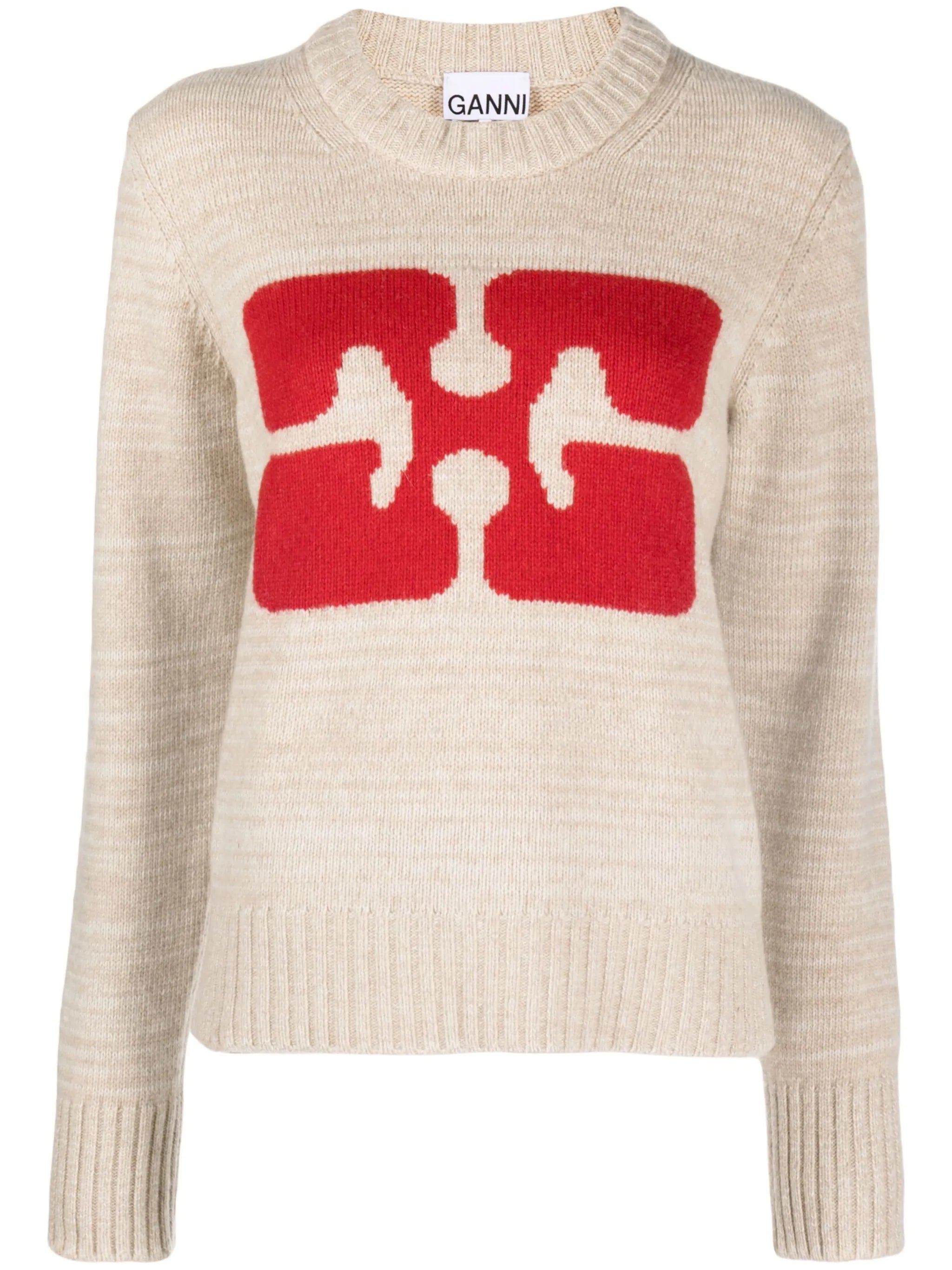 logo-intarsia jumper