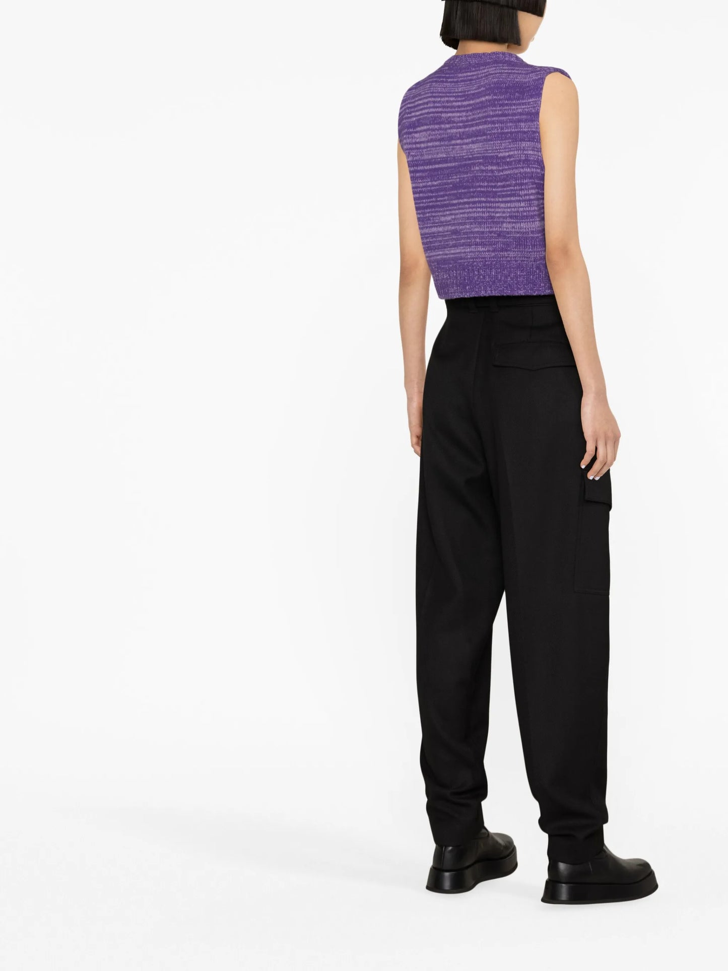 logo-print cropped vest