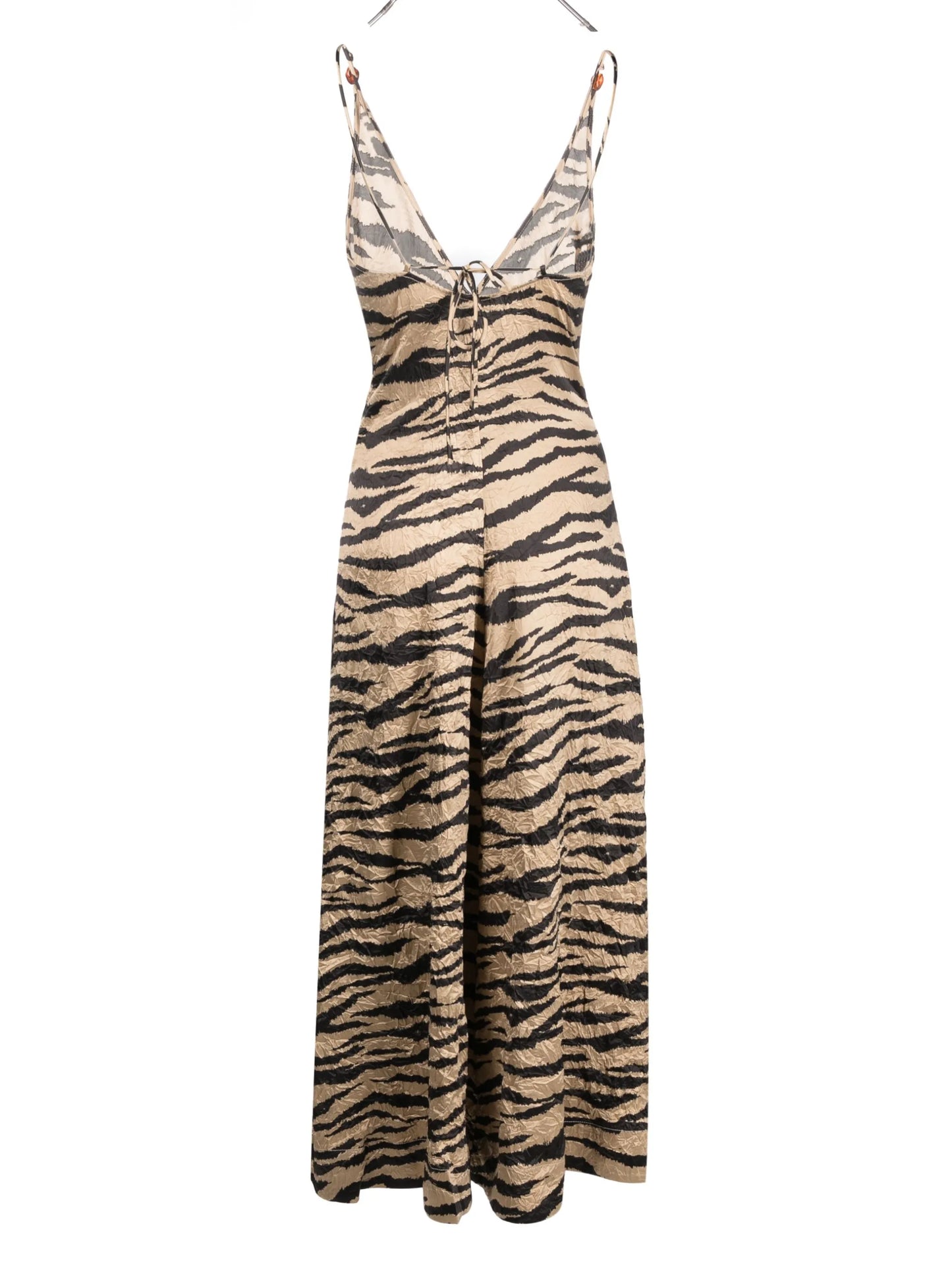 tiger-print satin midi dress