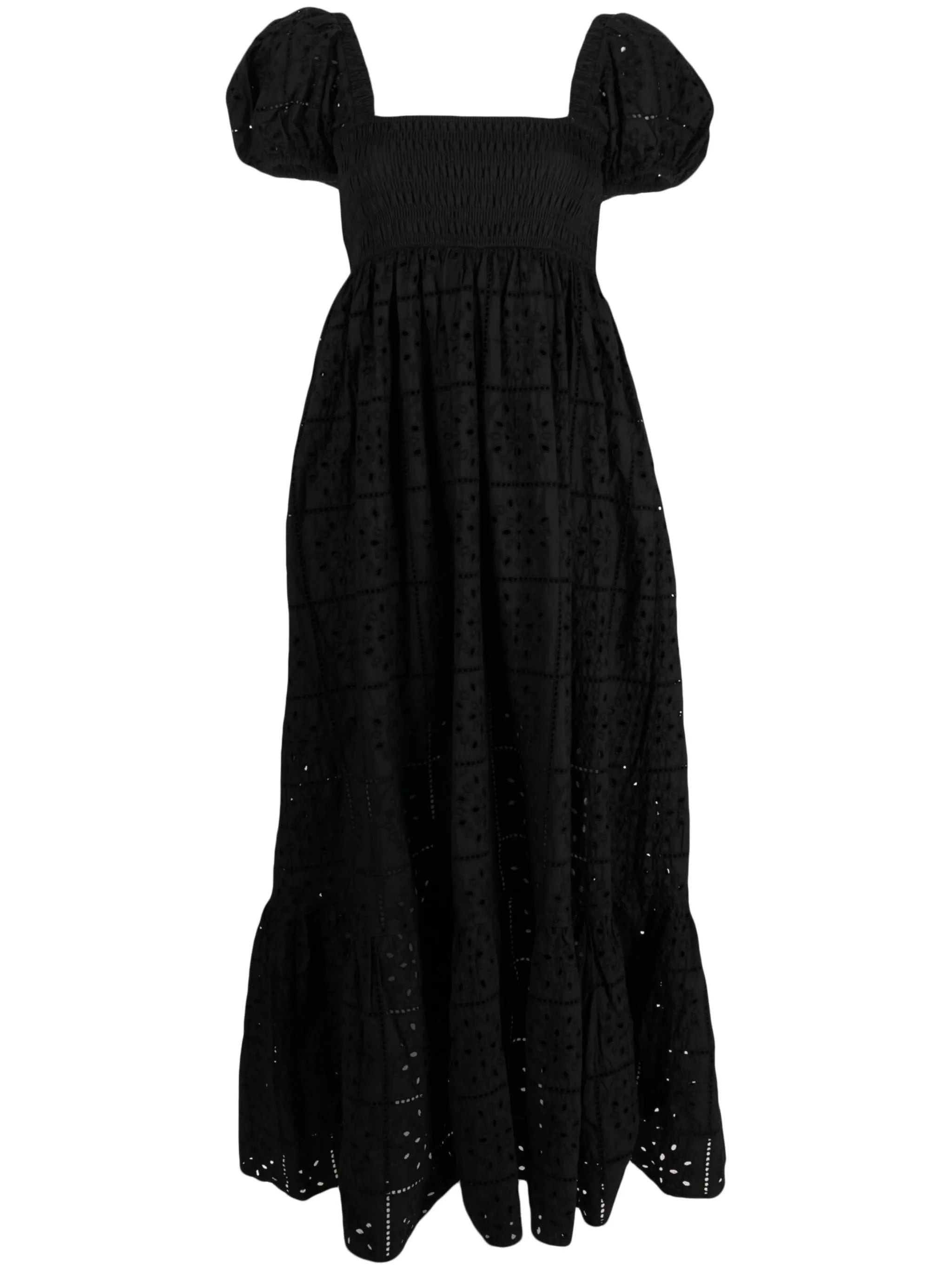 broderie anglaise organic-cotton maxi dress