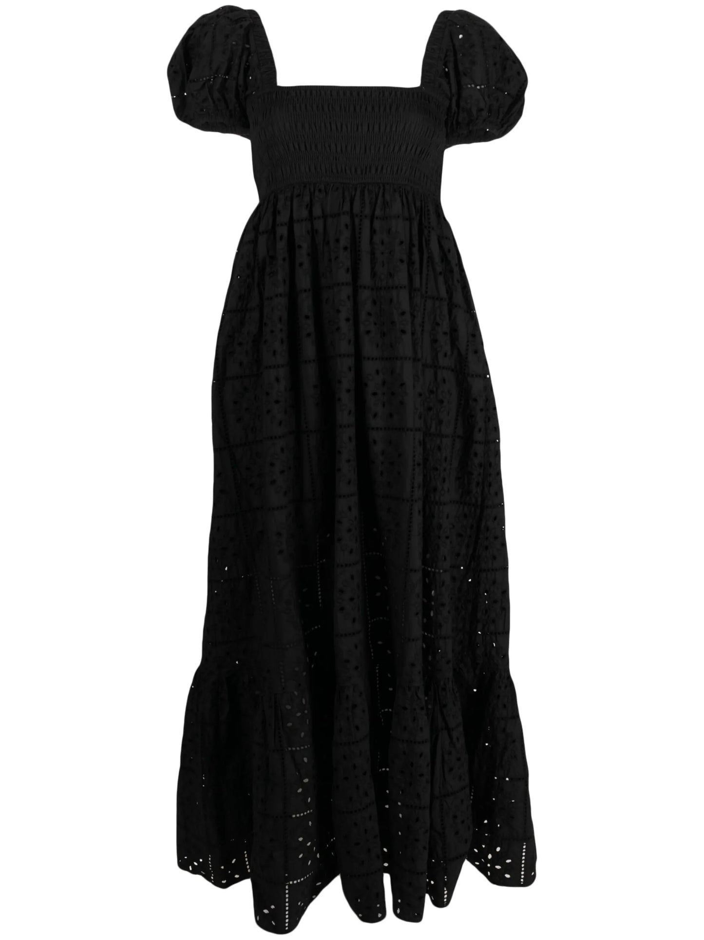 broderie anglaise organic-cotton maxi dress