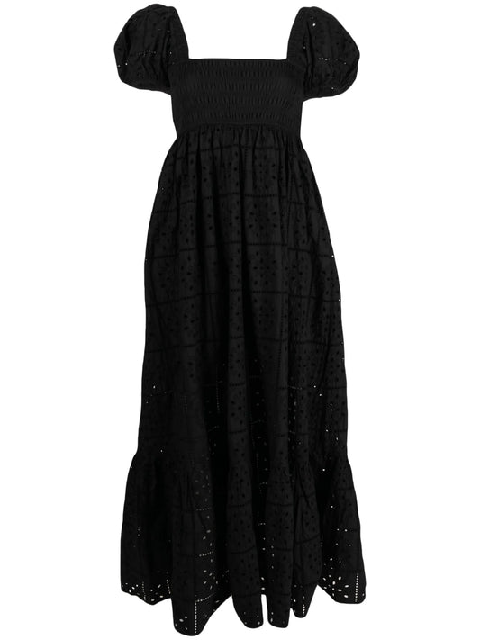 broderie anglaise organic-cotton maxi dress