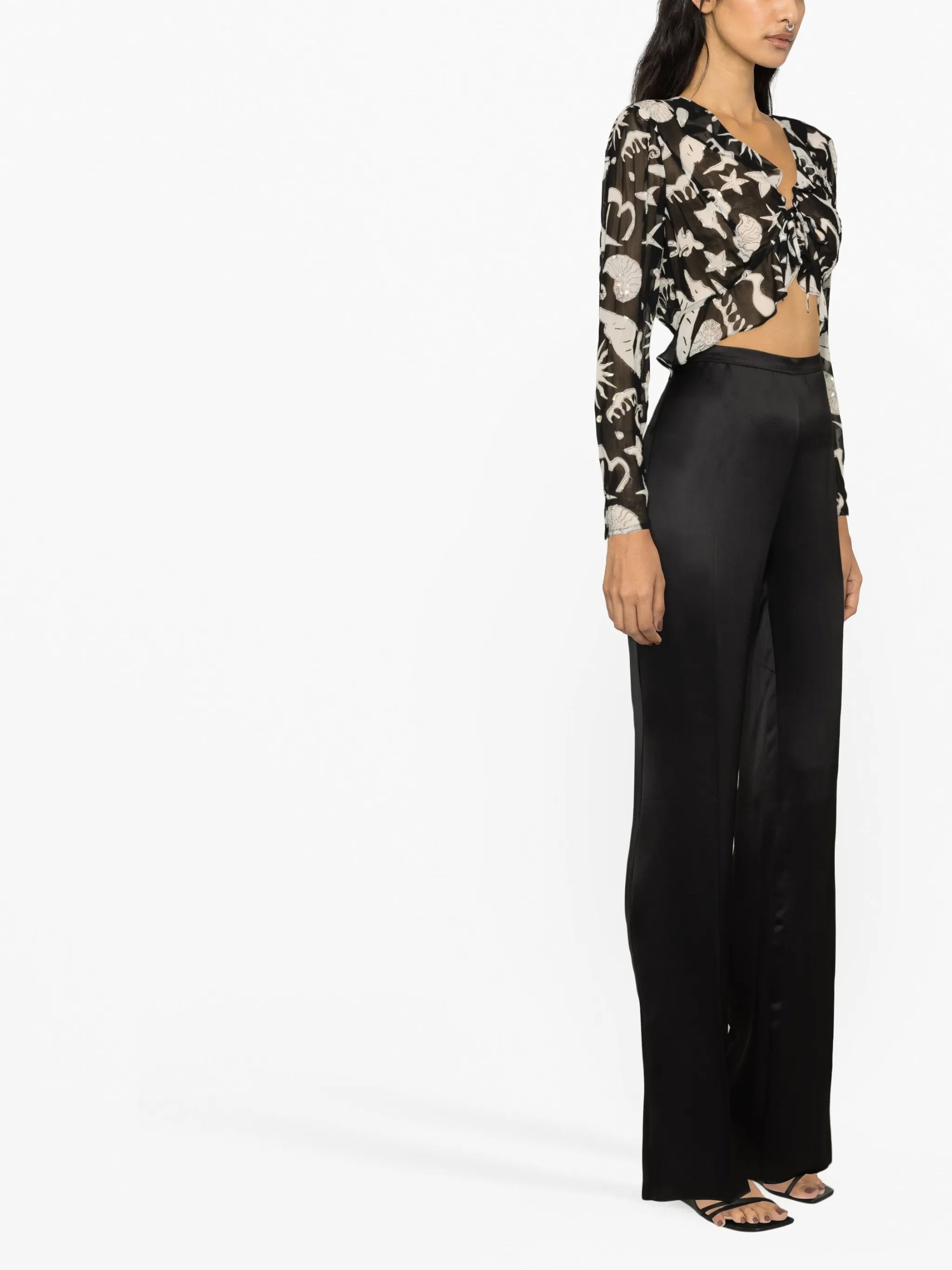 Neelu printed cropped blouse