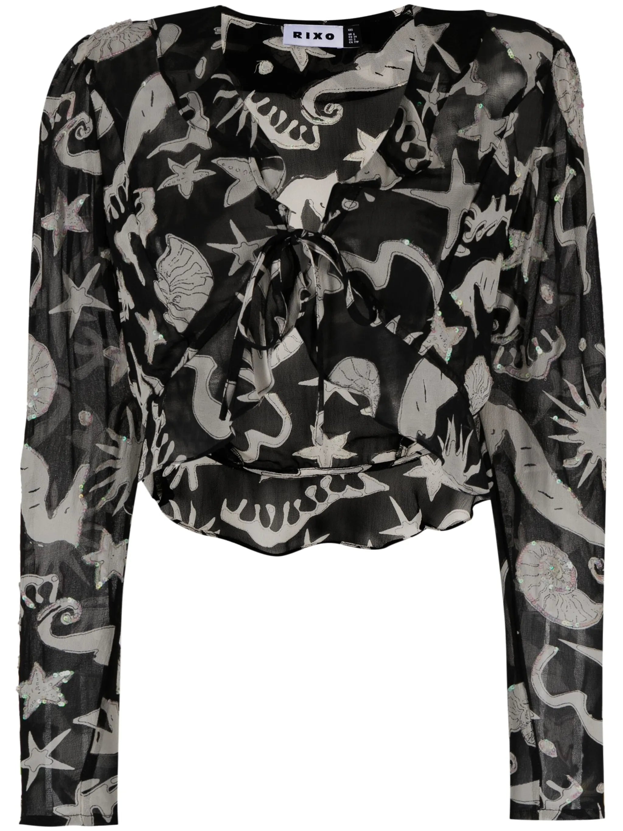 Neelu printed cropped blouse