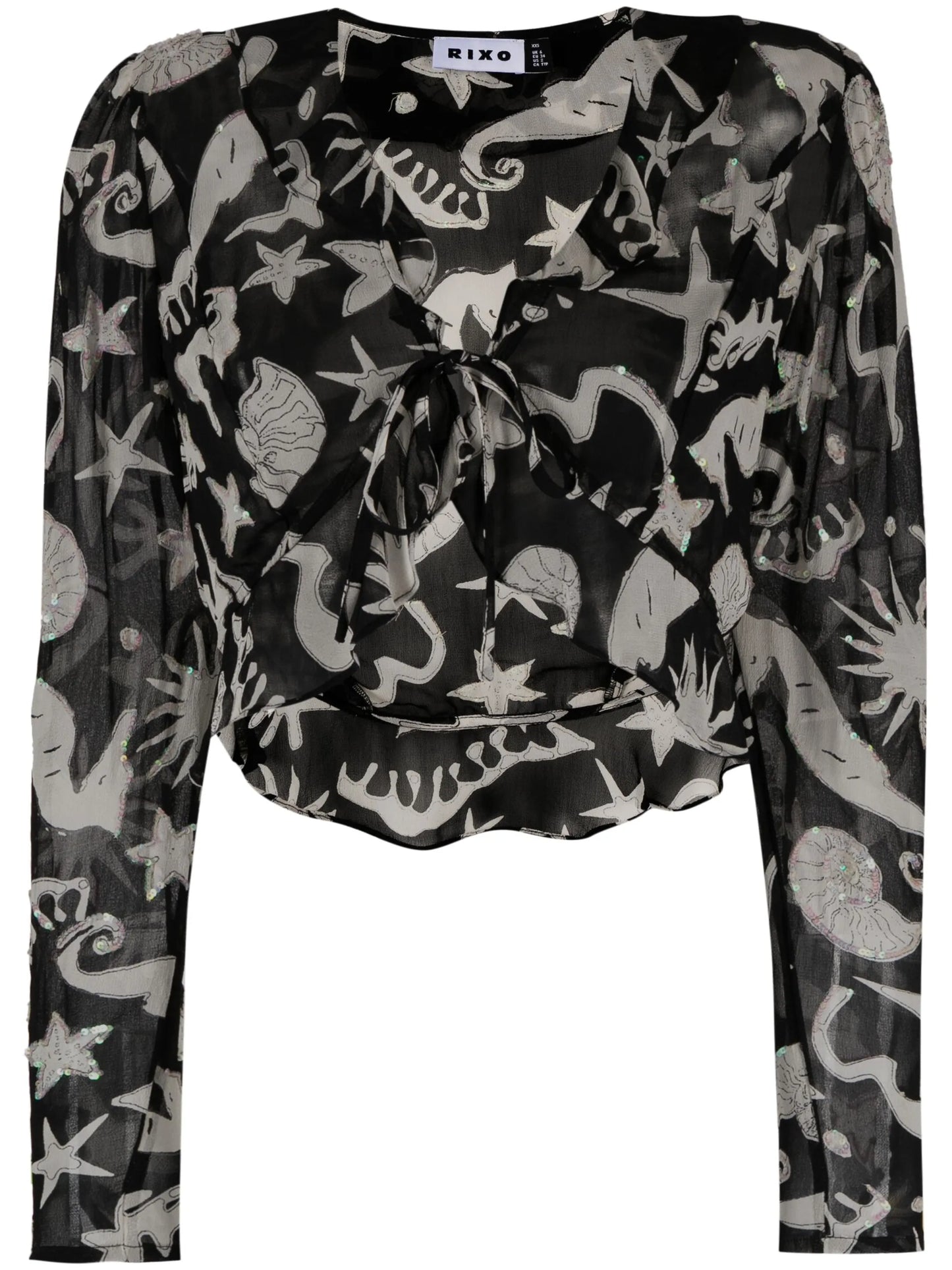 Neelu printed cropped blouse