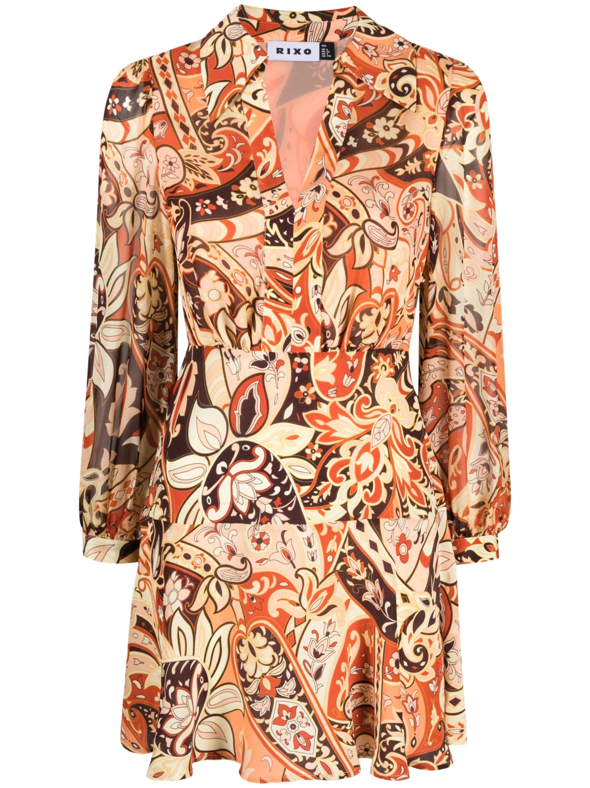 Indy paisley-print mini dress