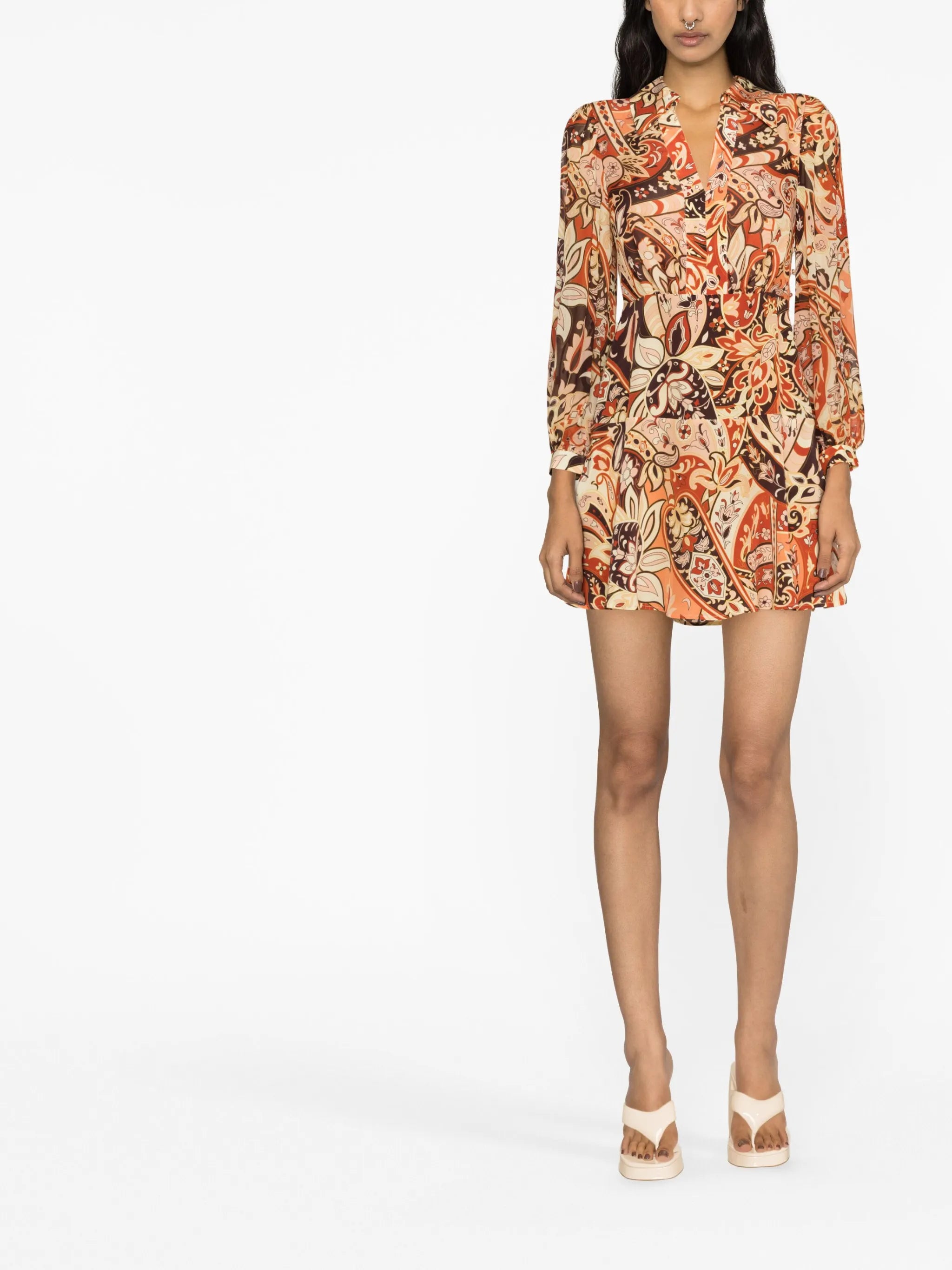 Indy paisley-print mini dress