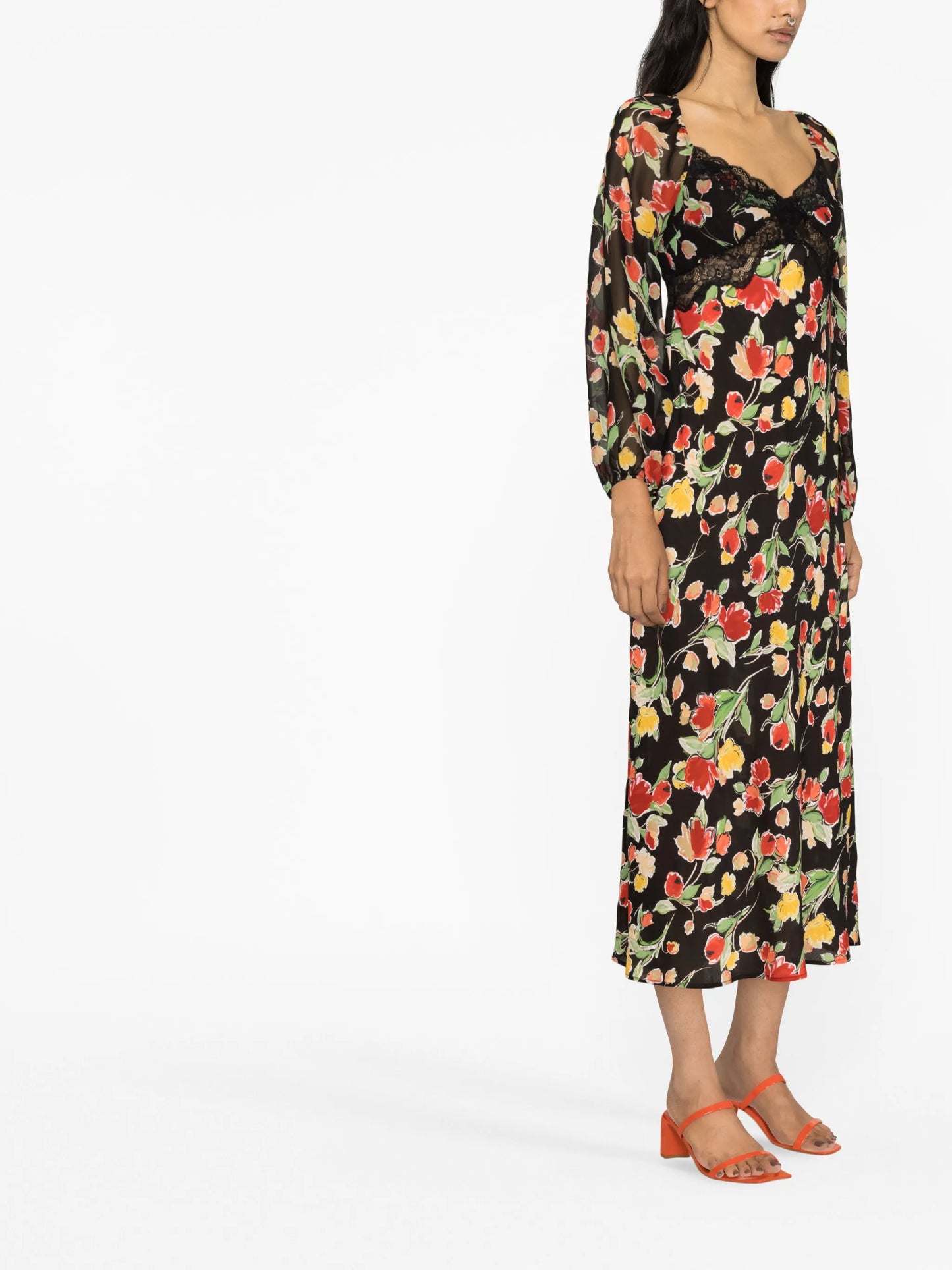 Thaleena floral-print midi dress