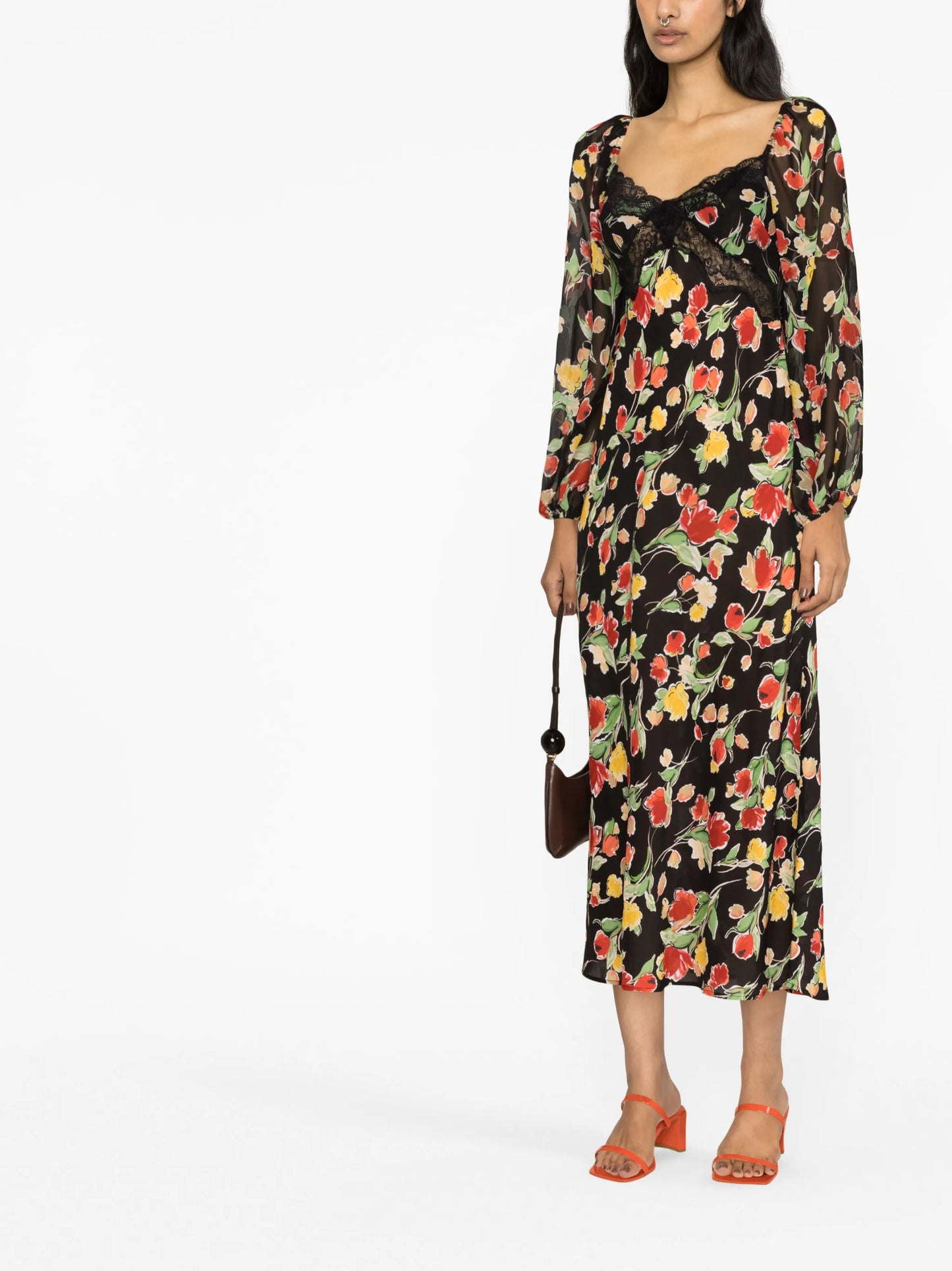 Thaleena floral-print midi dress
