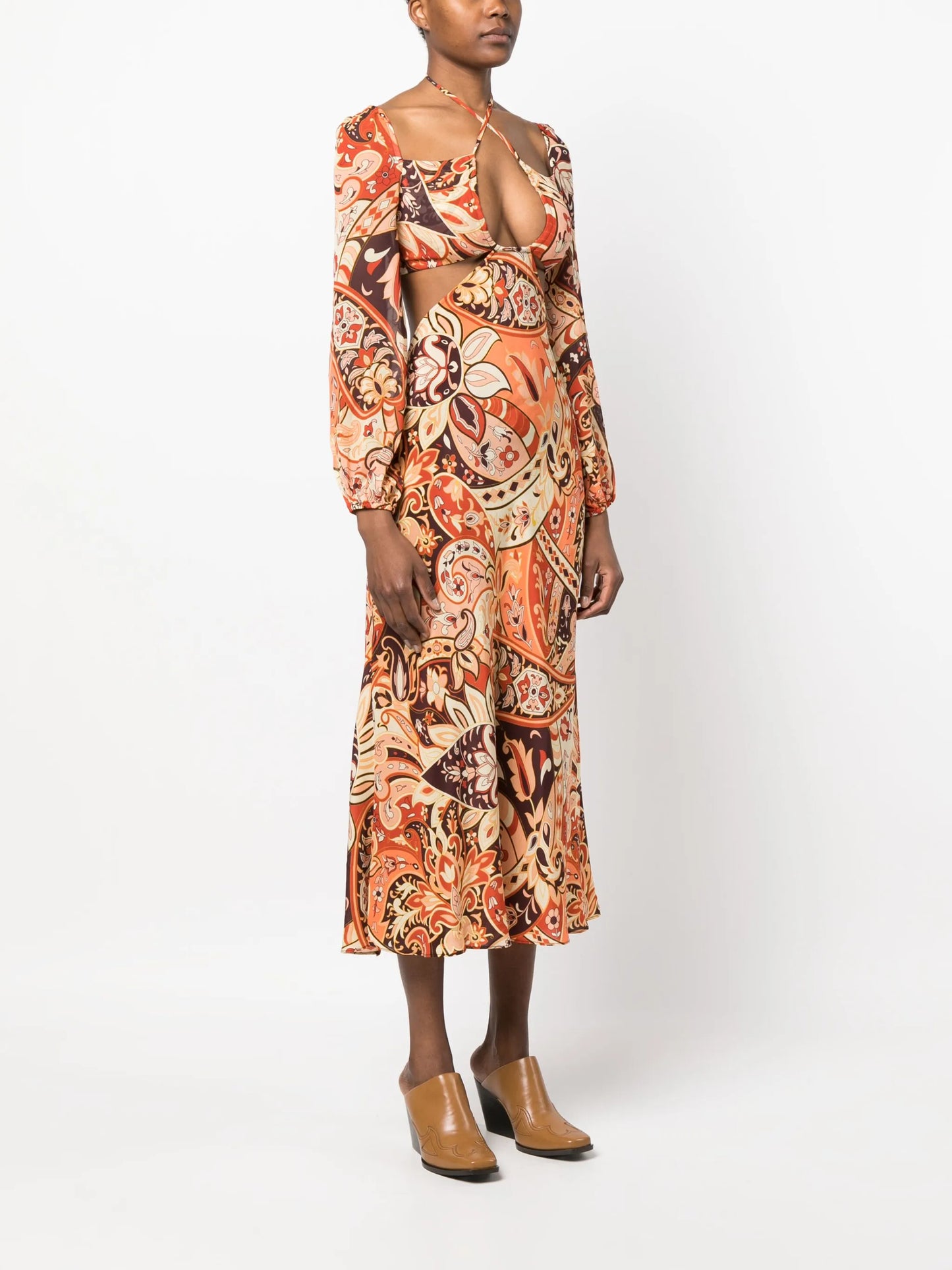 Kamilla cutout halterneck midi dress