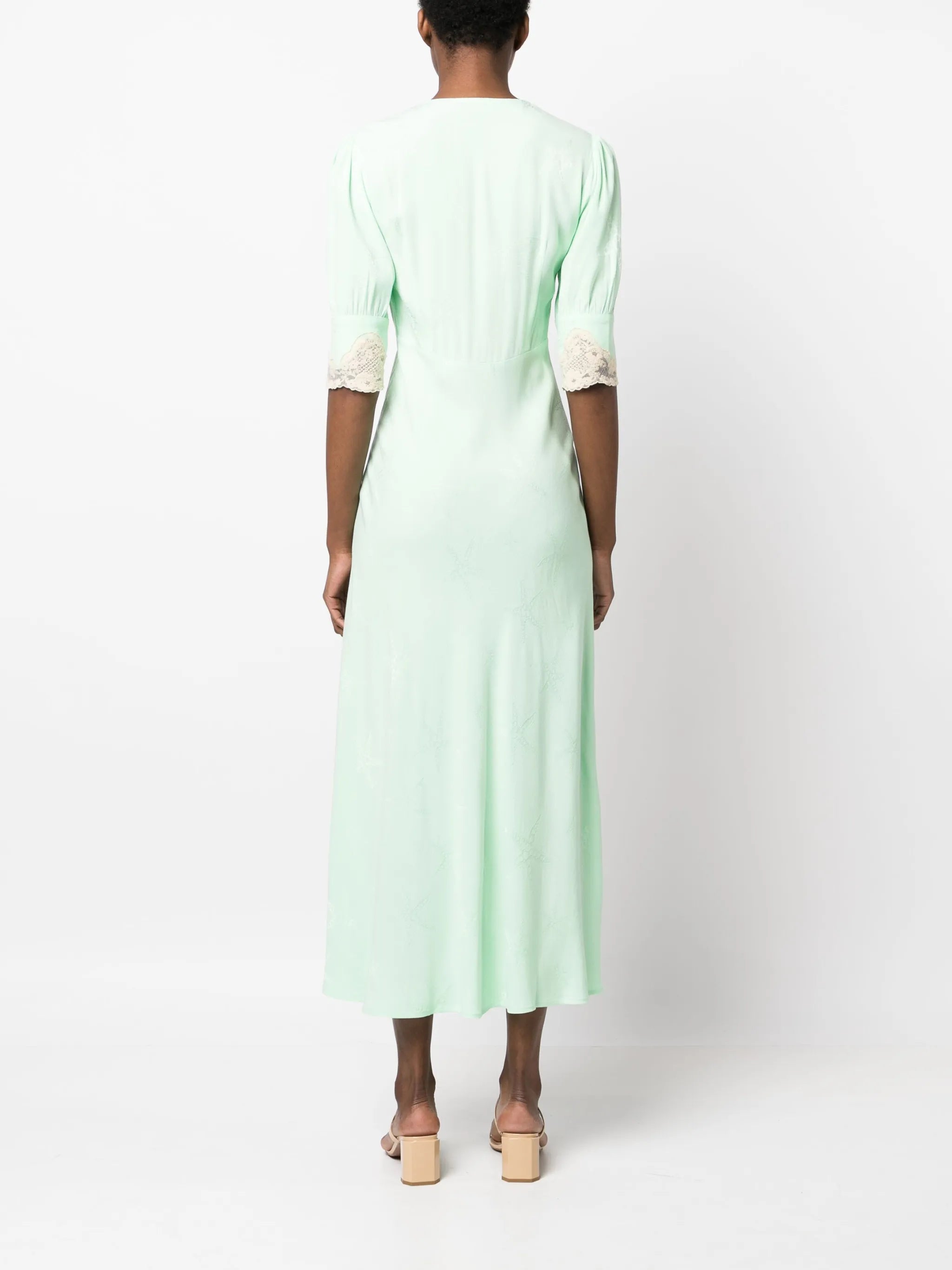 Simone starfish-jacquard lace-trim midi dress