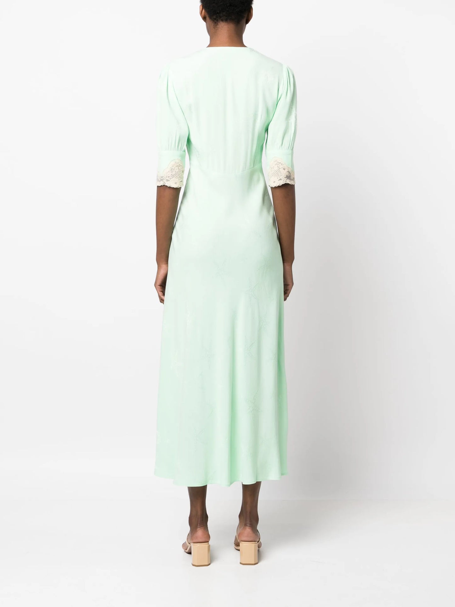 Simone starfish-jacquard lace-trim midi dress