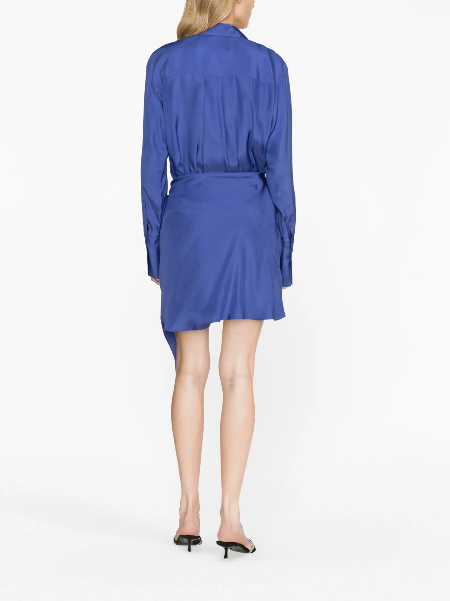 Gravia draped silk shirtdress