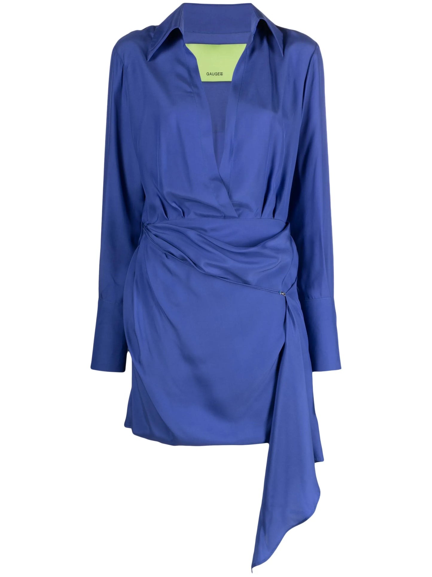Gravia draped silk shirtdress