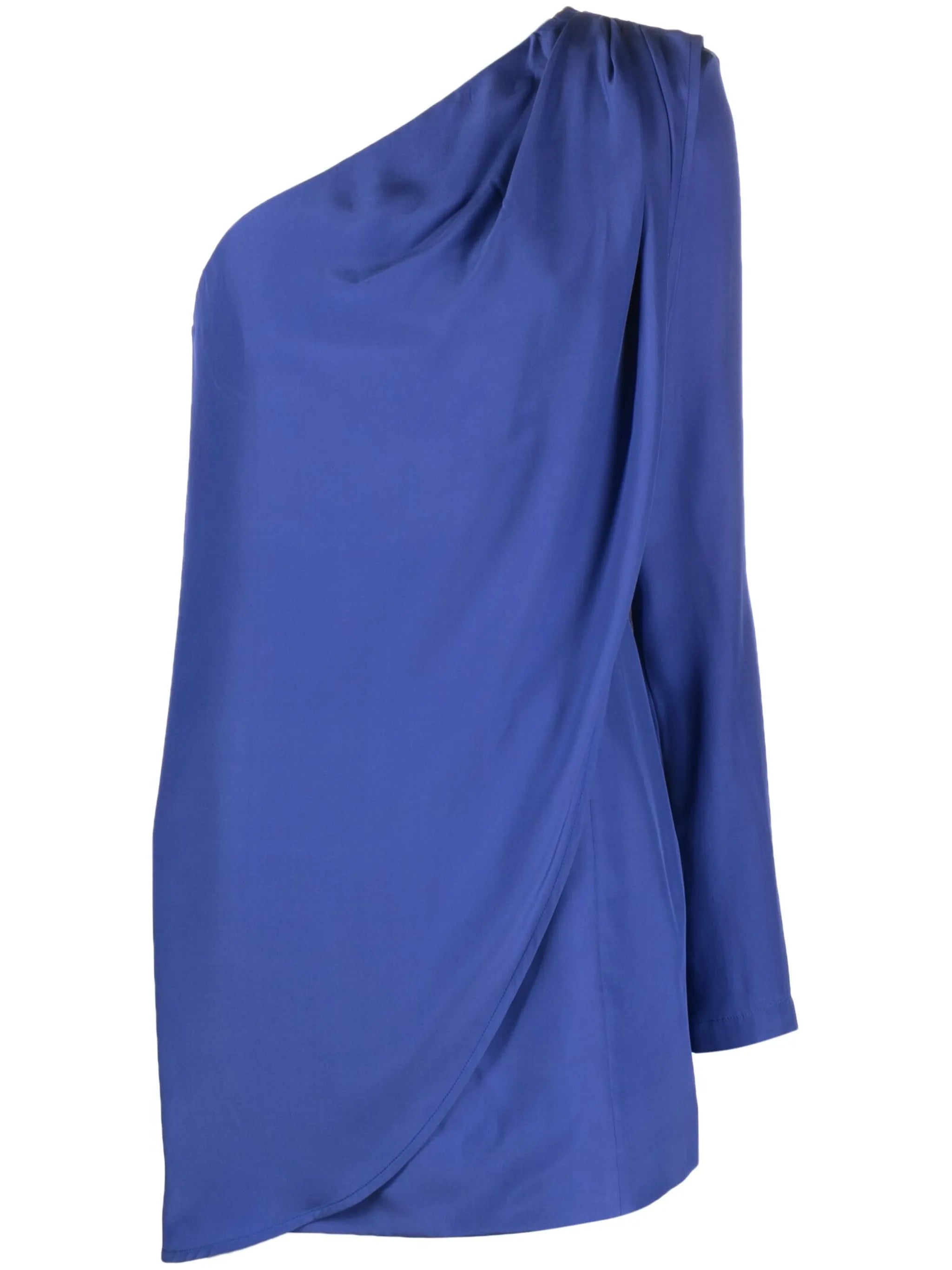 Oria single-sleeve silk minidress