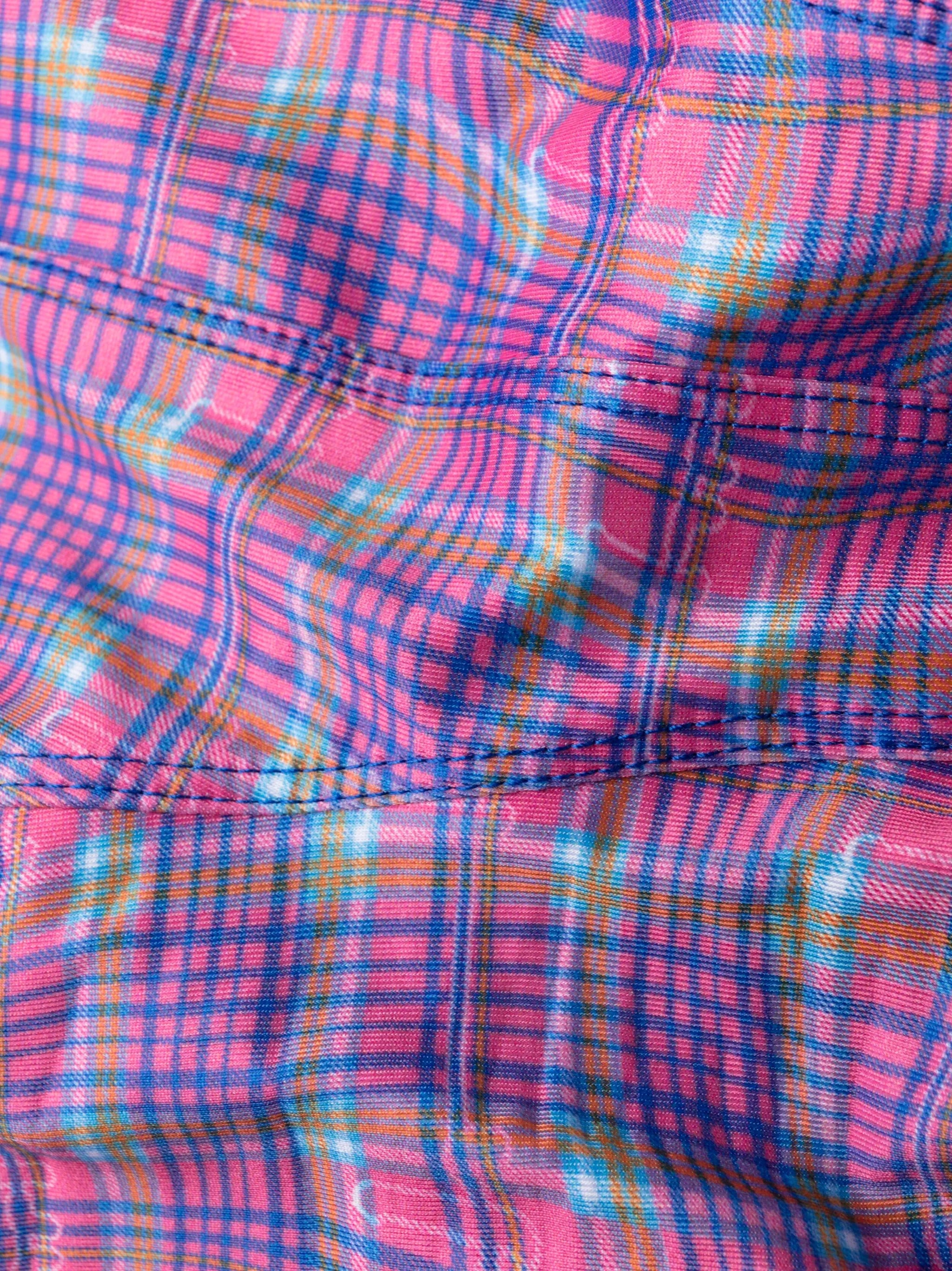 check-pattern bikini top