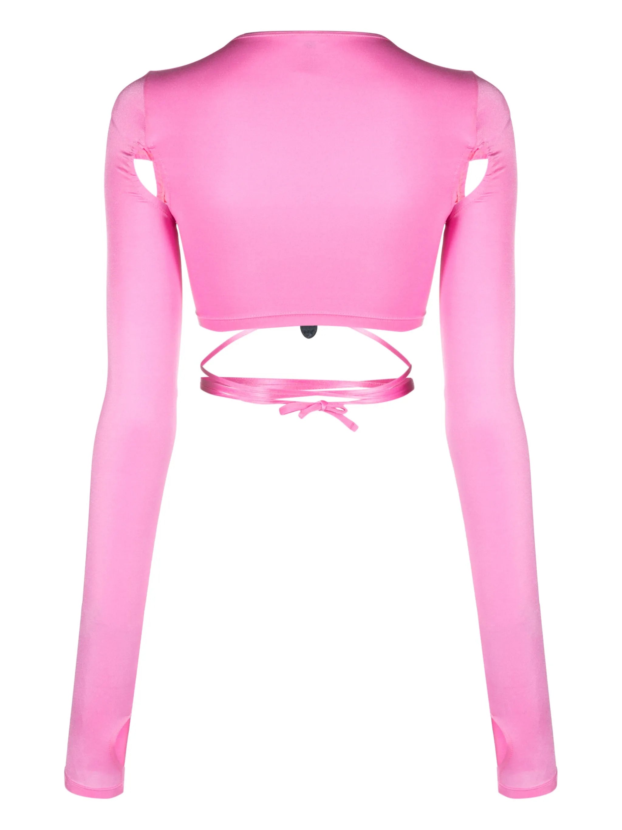 crystal-embellished rashguard bikini top