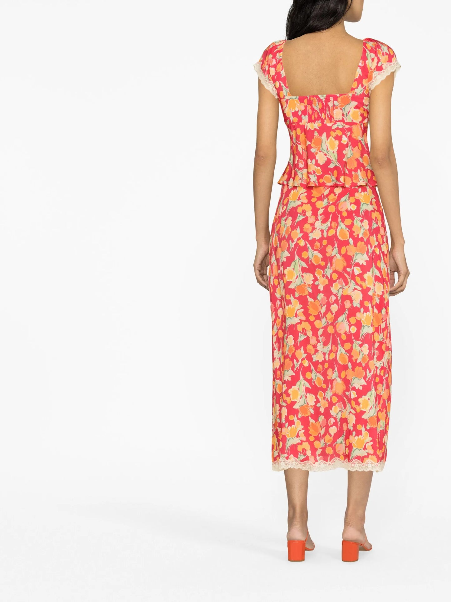 Rosella floral-print puff-sleeve blouse