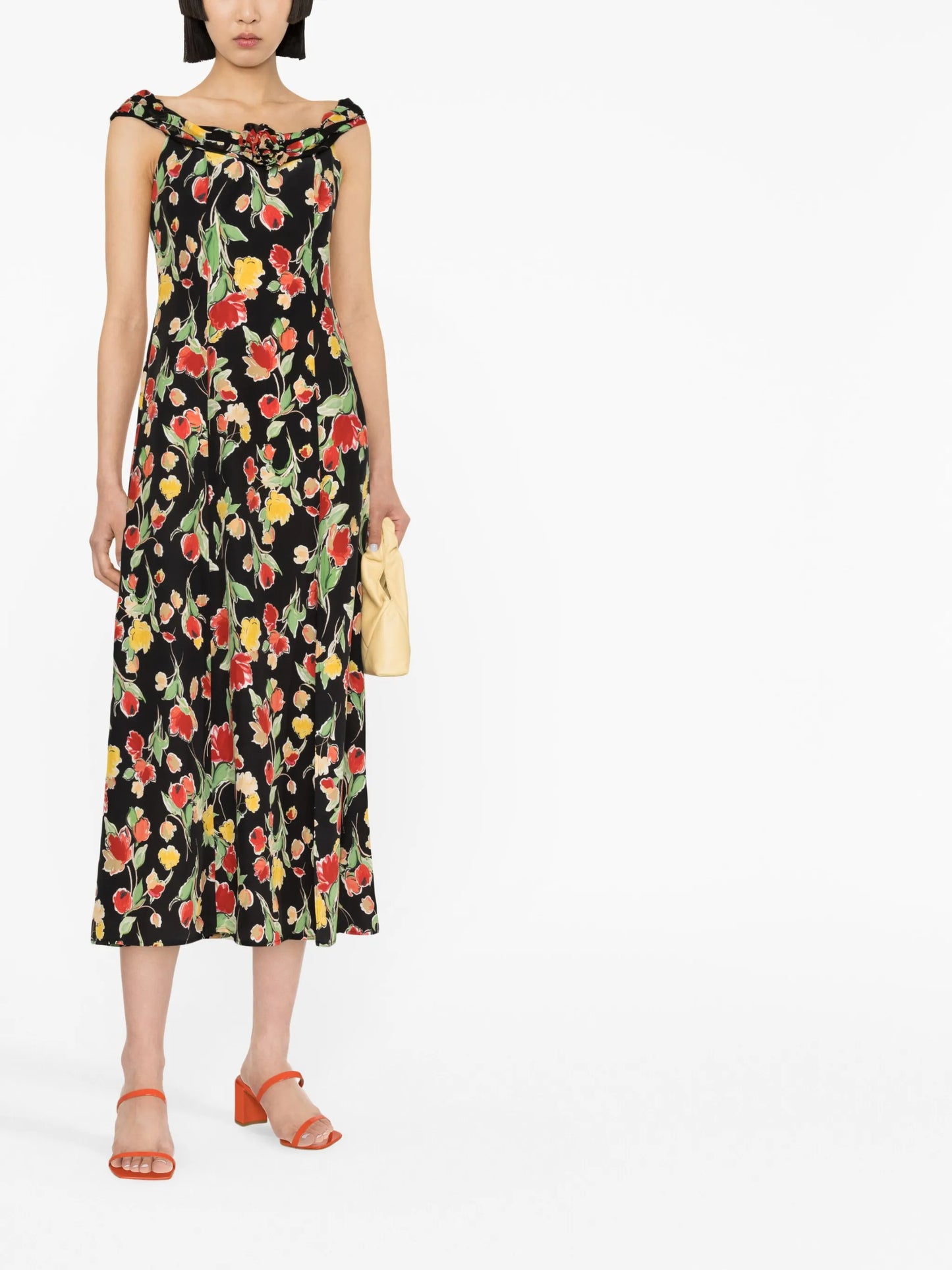 Freya bardot-neckline midi dress