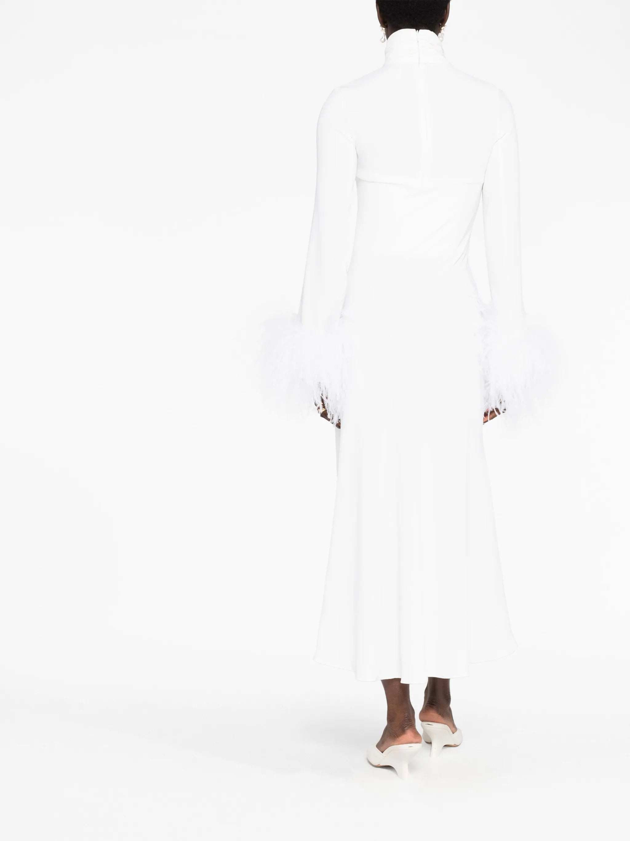 Odessa feather-trimmed dress