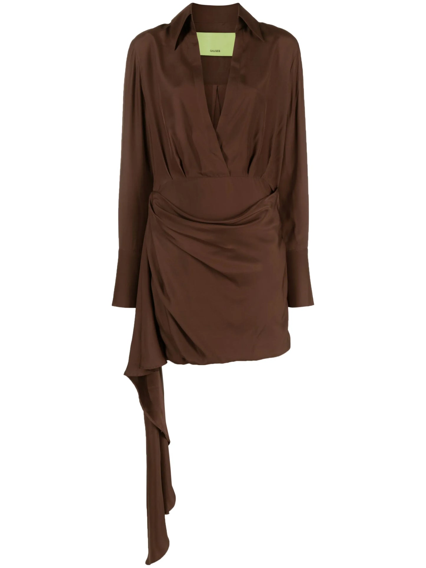 Gravia draped silk shirtdress