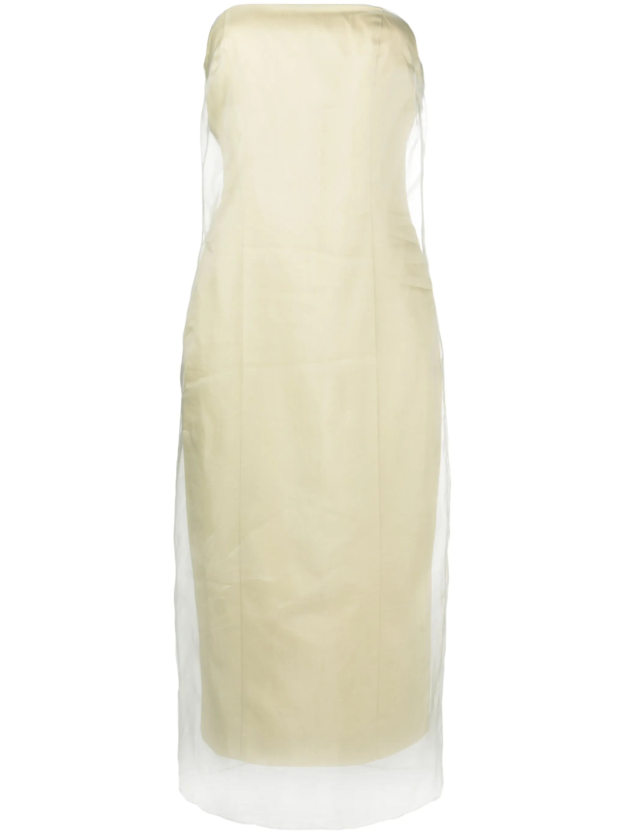 Punta tulle-panel midi dress
