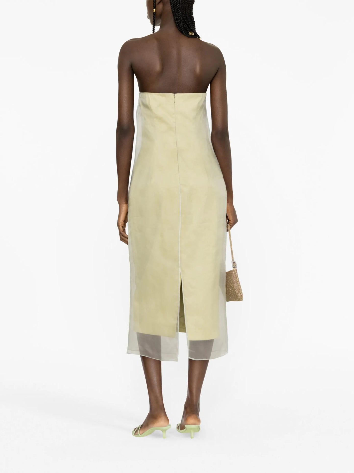 Punta tulle-panel midi dress