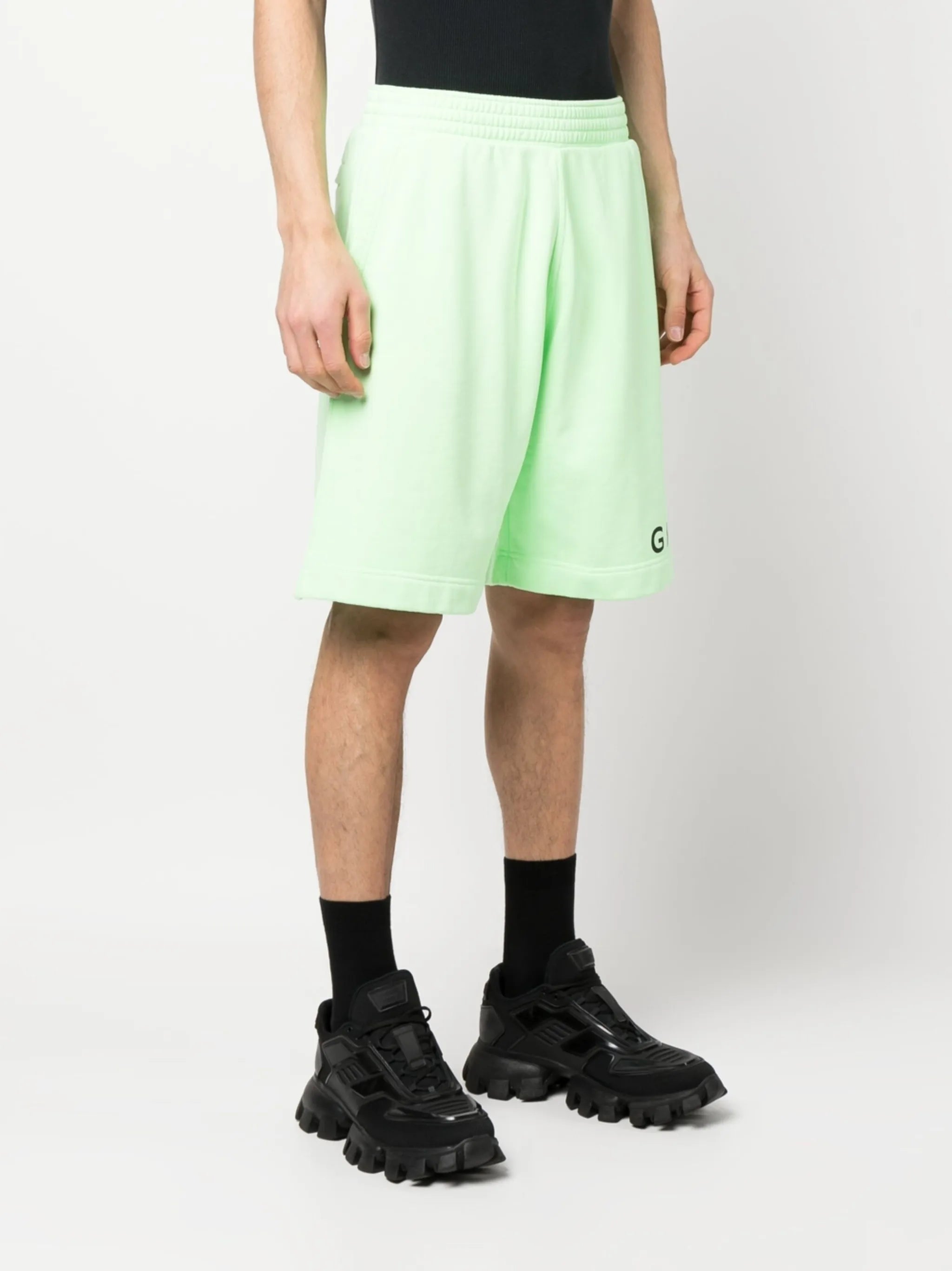 logo-print track shorts