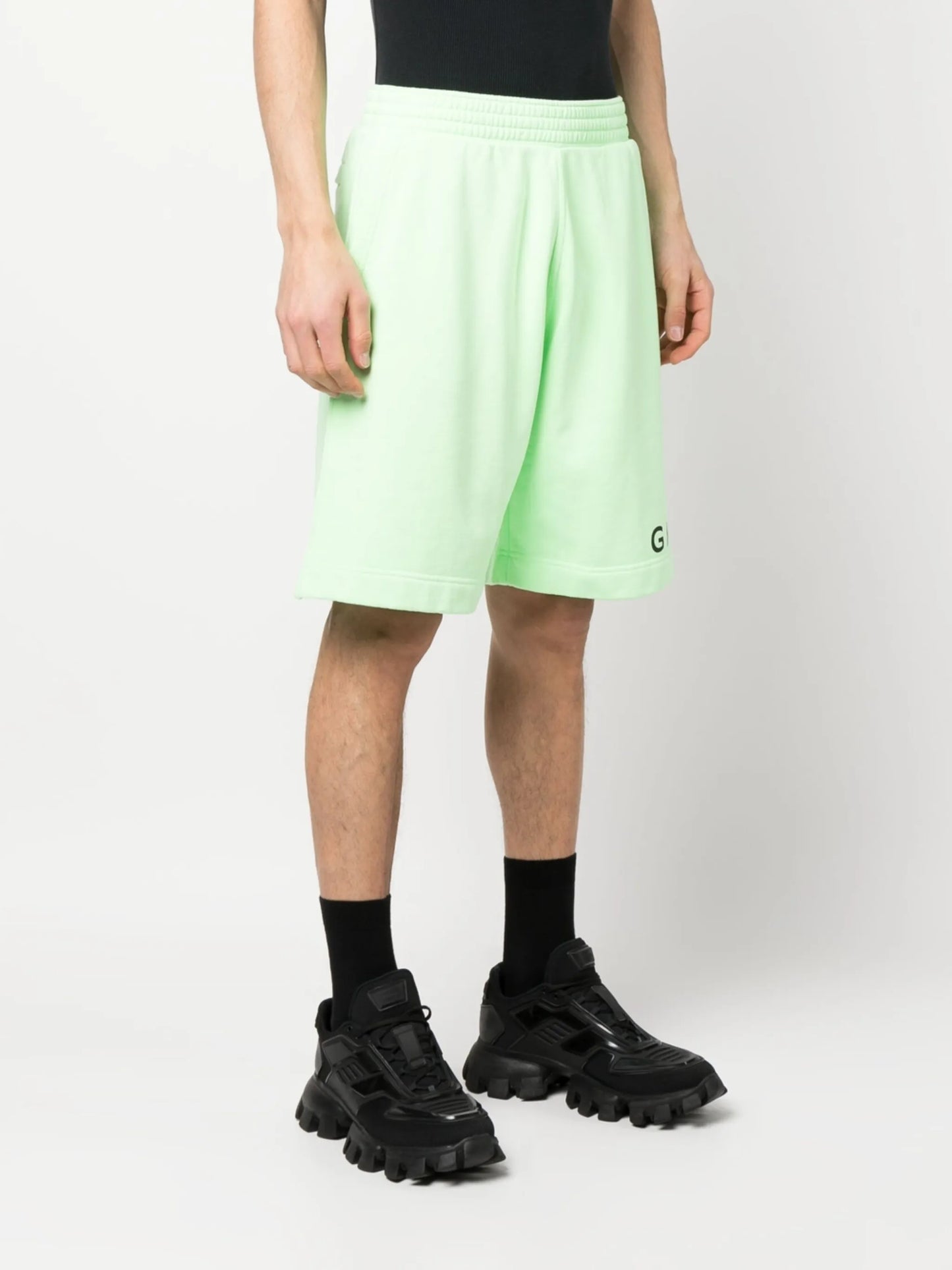 logo-print track shorts