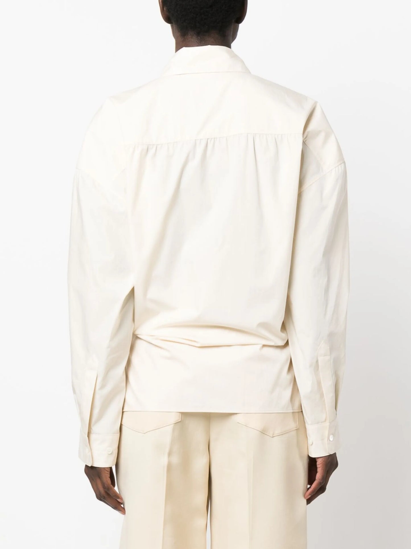 asymmetric wrap-front shirt