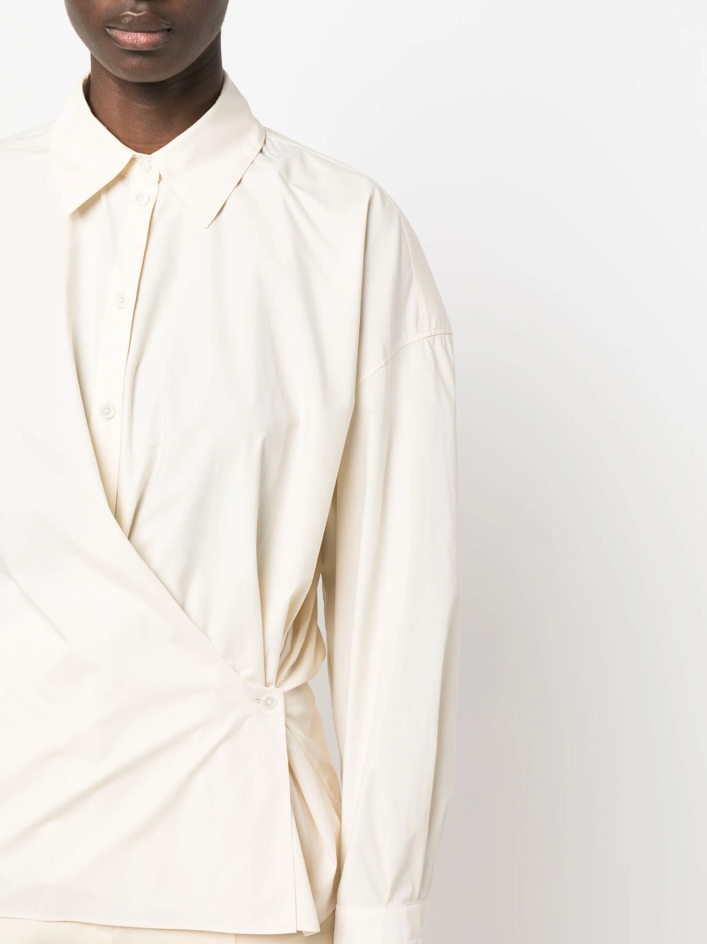 asymmetric wrap-front shirt