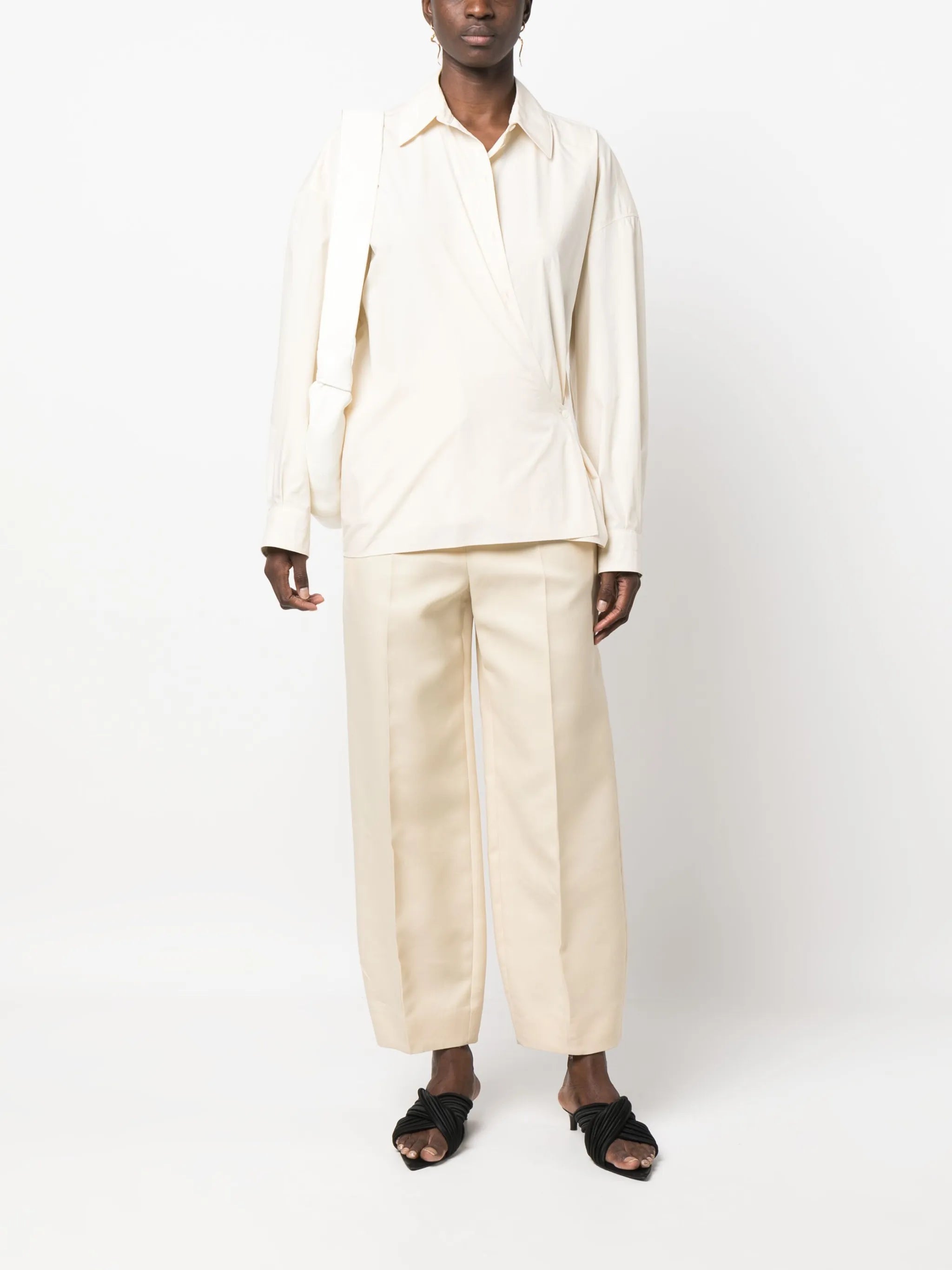 asymmetric wrap-front shirt