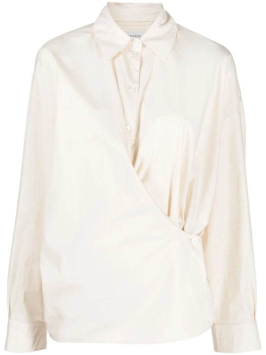 asymmetric wrap-front shirt