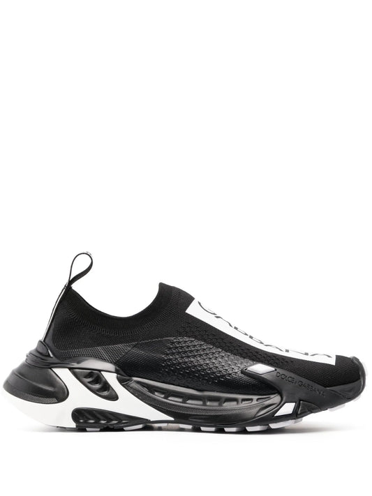 logo-print panelled sneakers