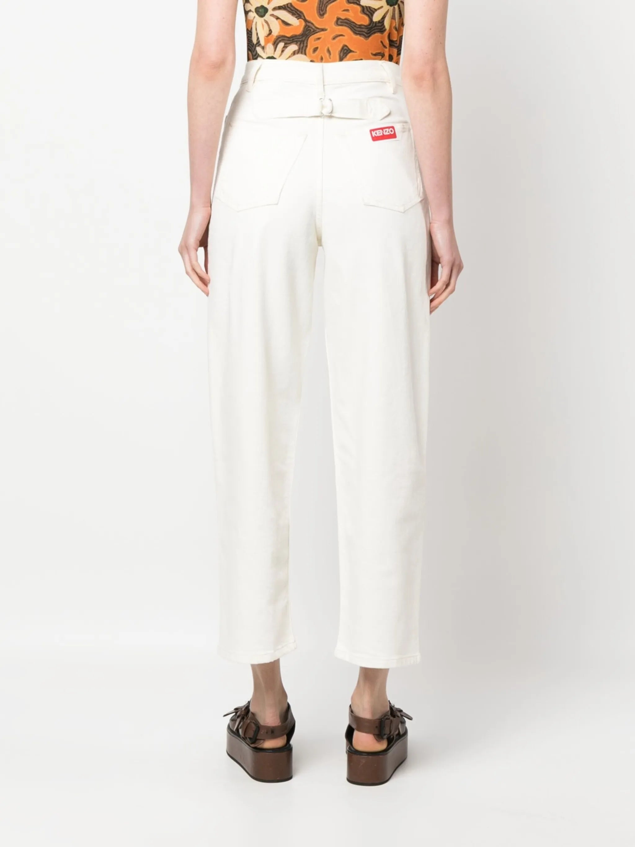 high-rise straight-leg jeans