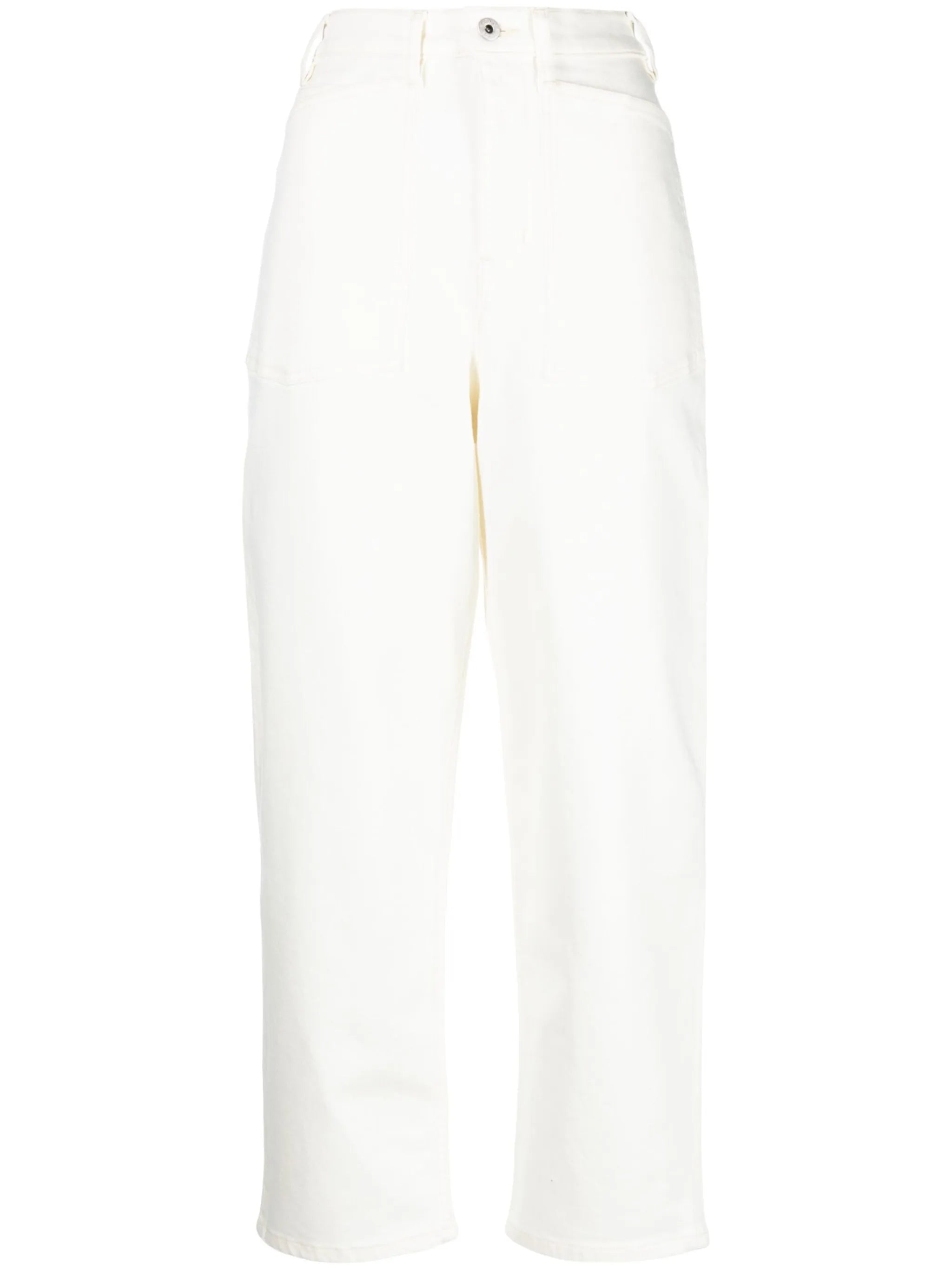 high-rise straight-leg jeans
