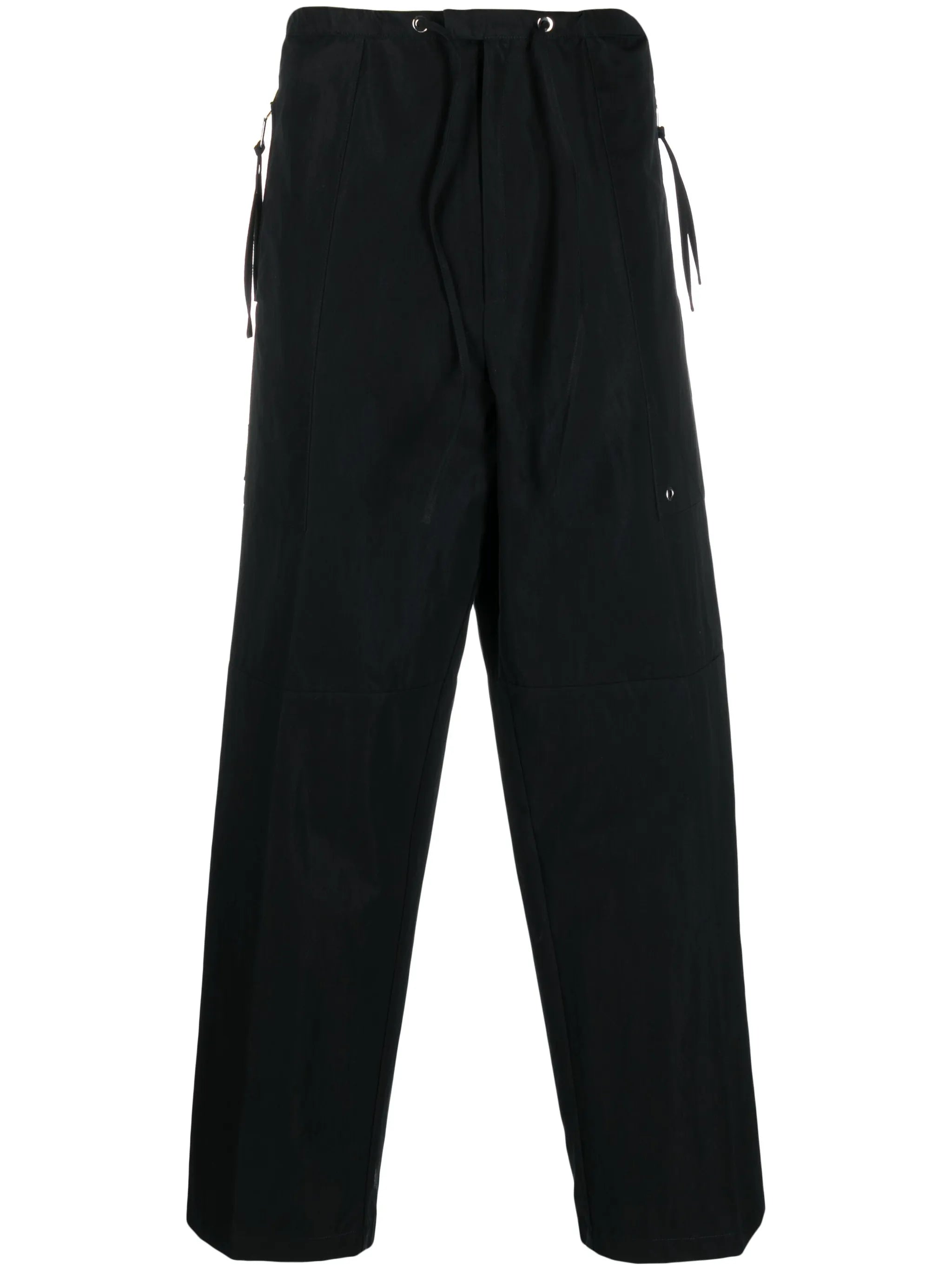 logo-patch wide-leg trousers