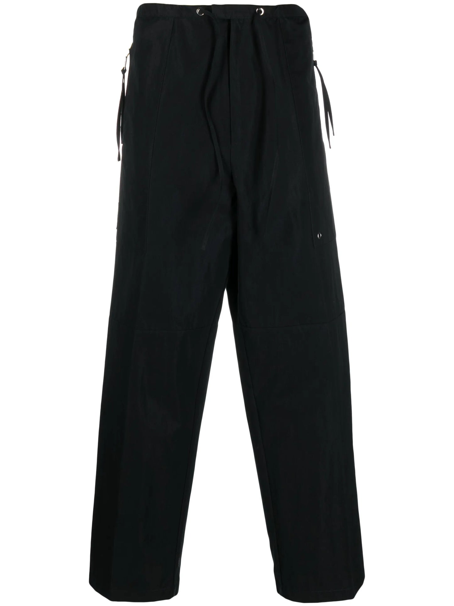 logo-patch wide-leg trousers