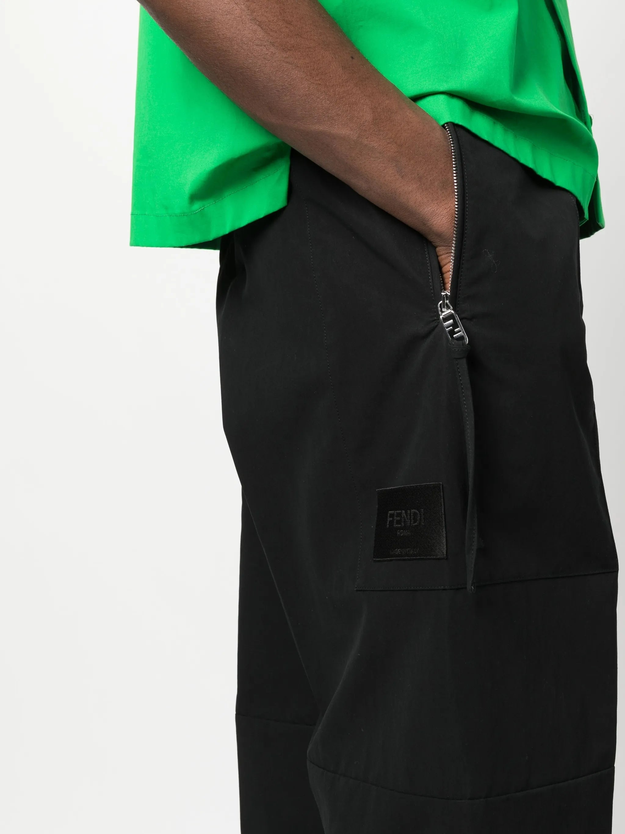 logo-patch wide-leg trousers