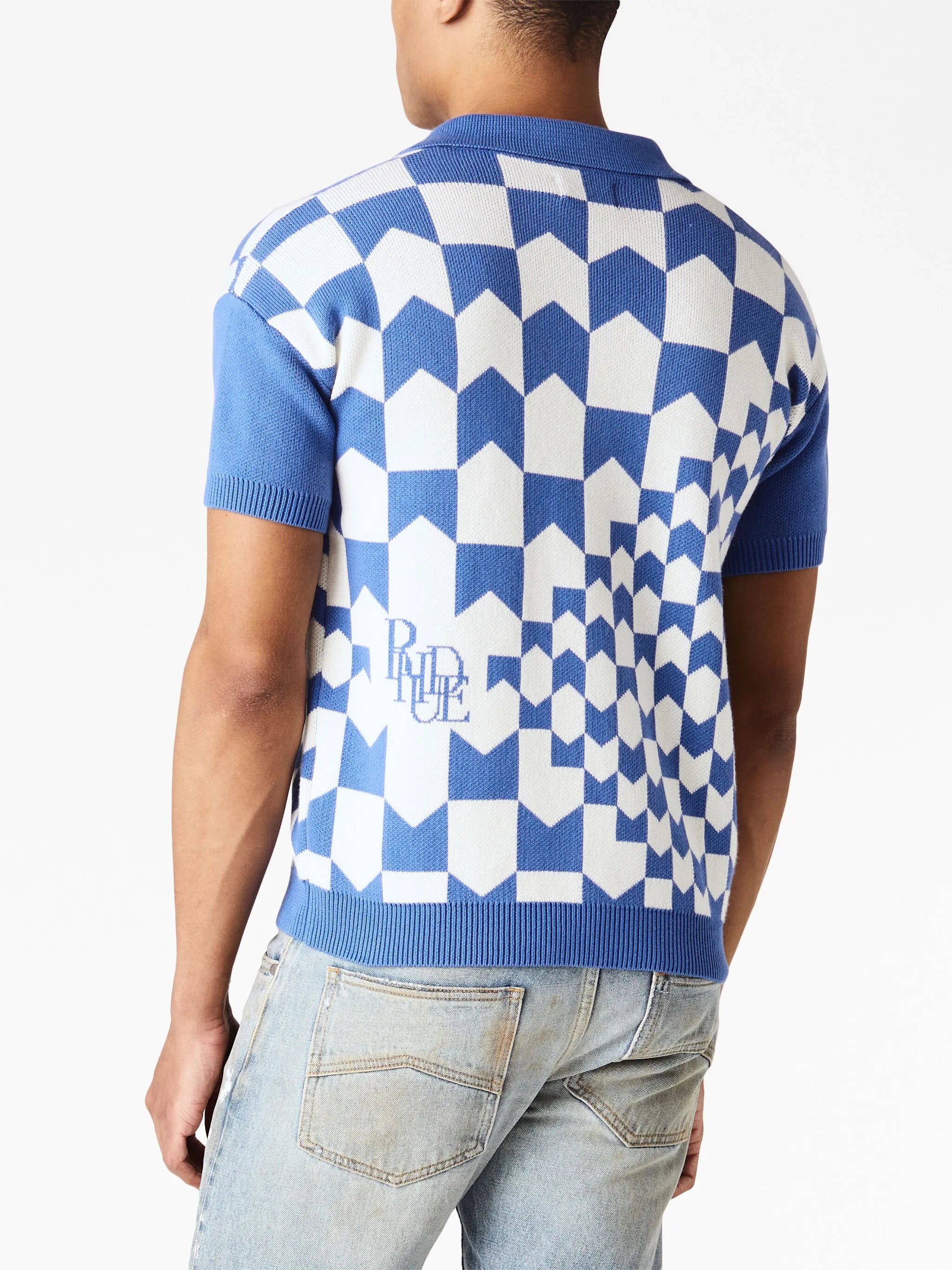 Racing Checkered knitted polo shirt