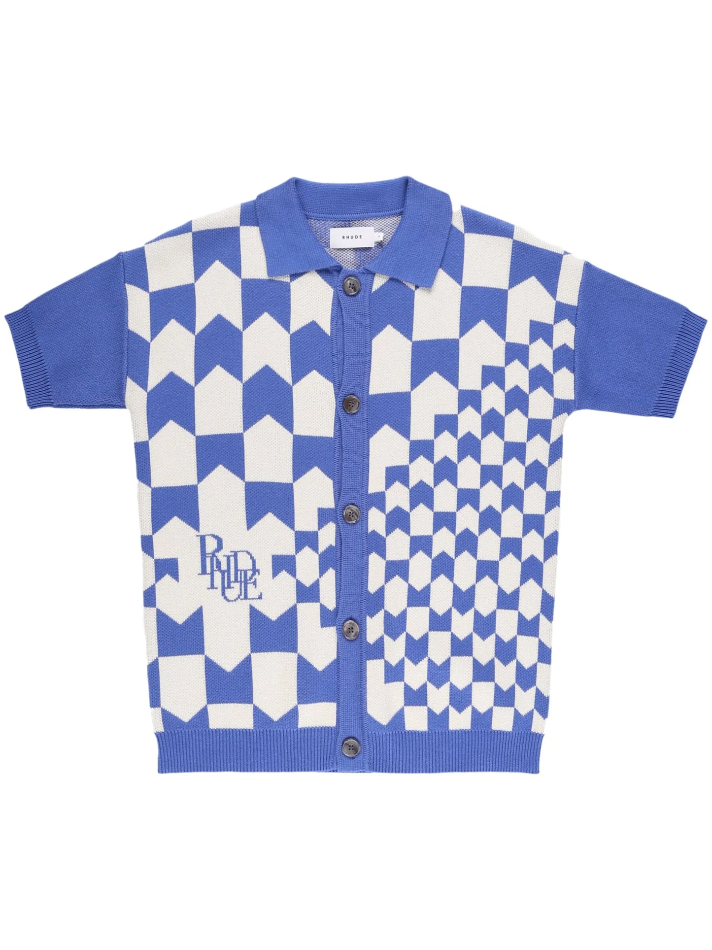 Racing Checkered knitted polo shirt