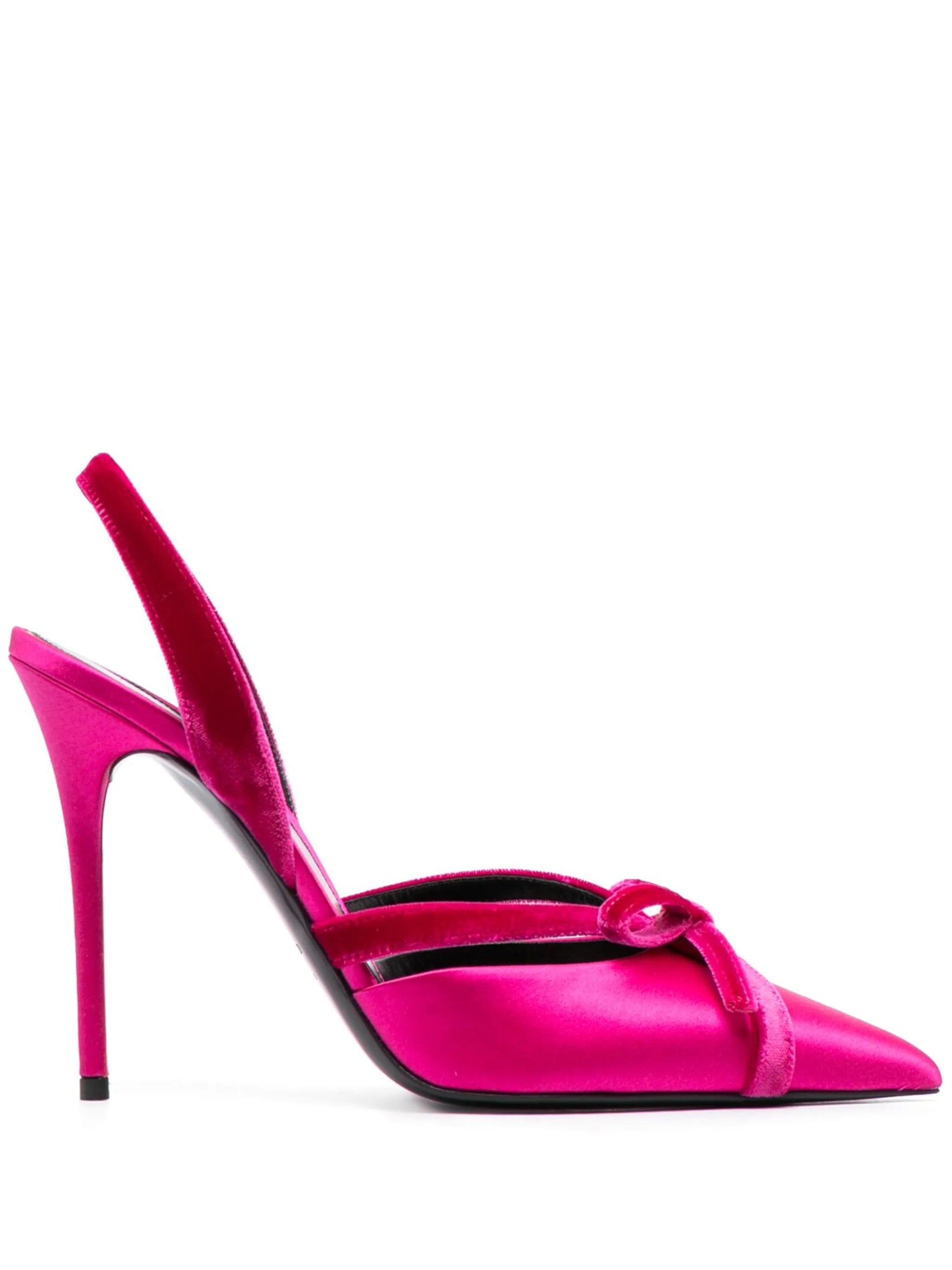 105mm slingback satin pumps