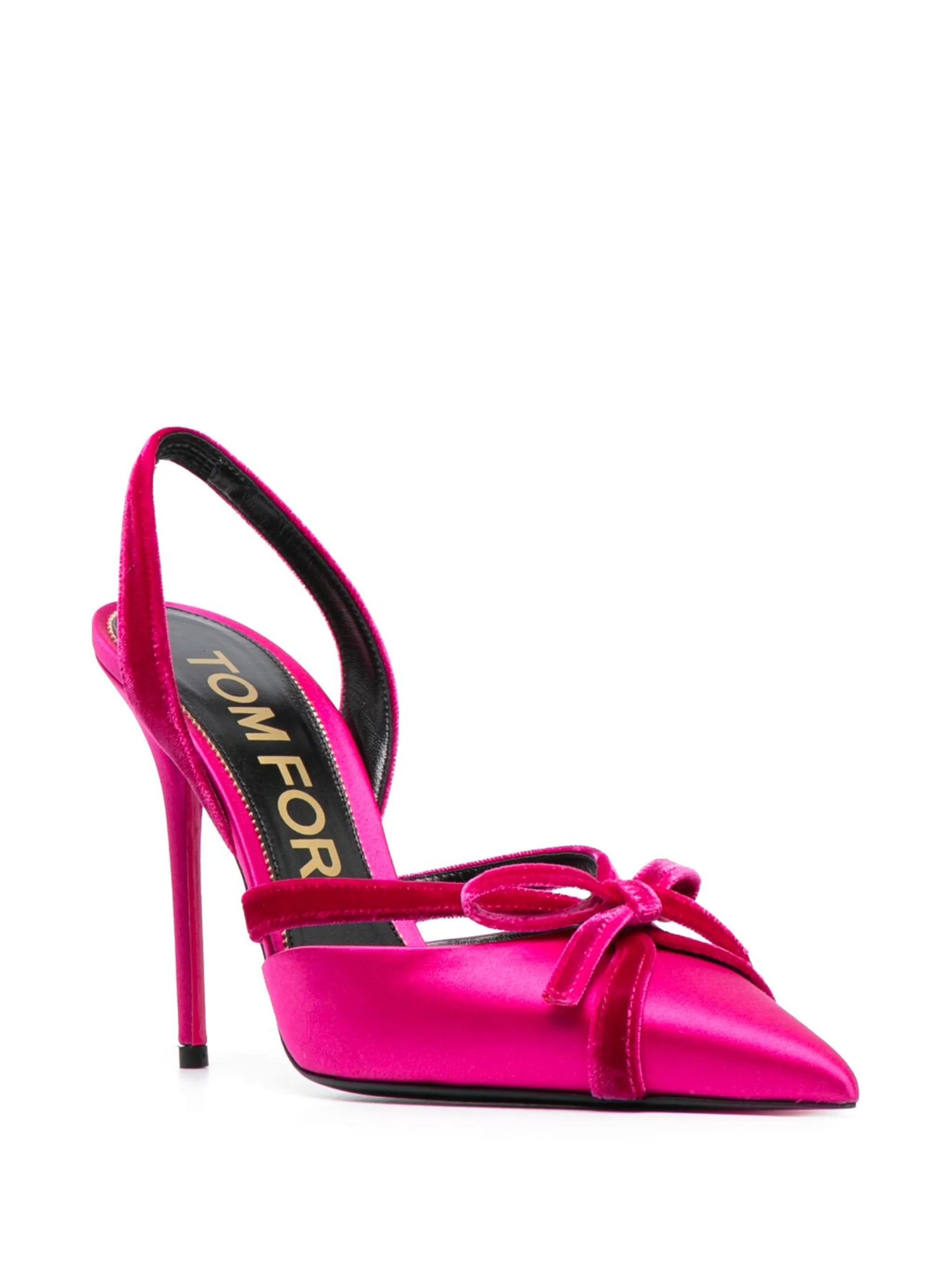 105mm slingback satin pumps