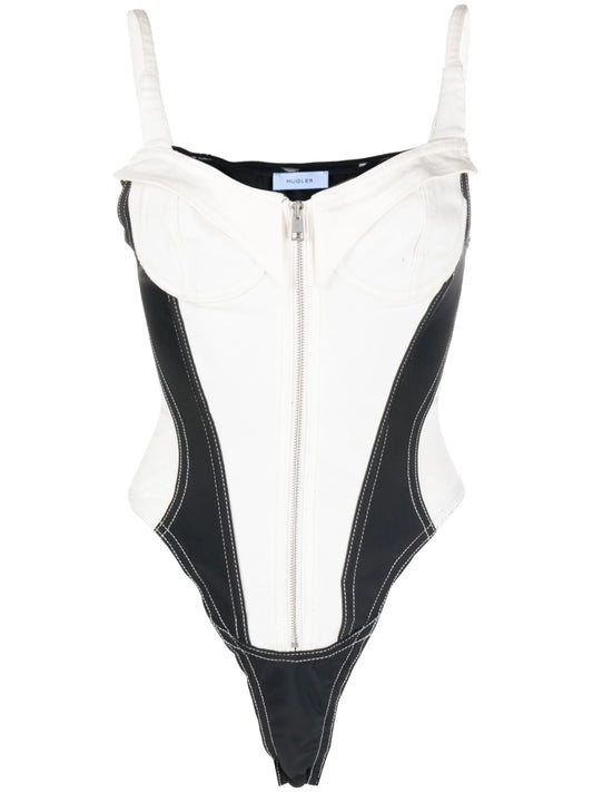 denim bustier bodysuit