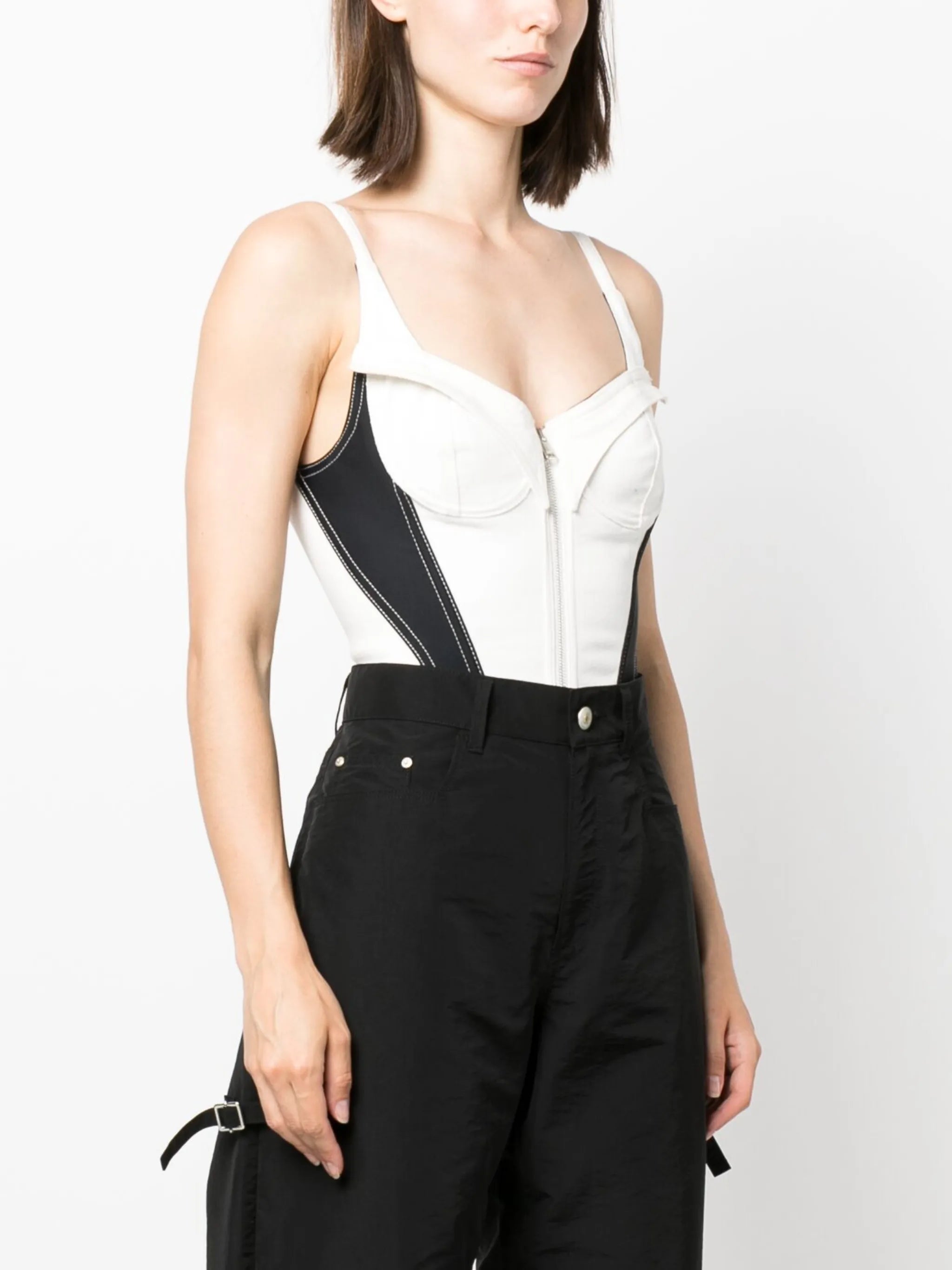 denim bustier bodysuit