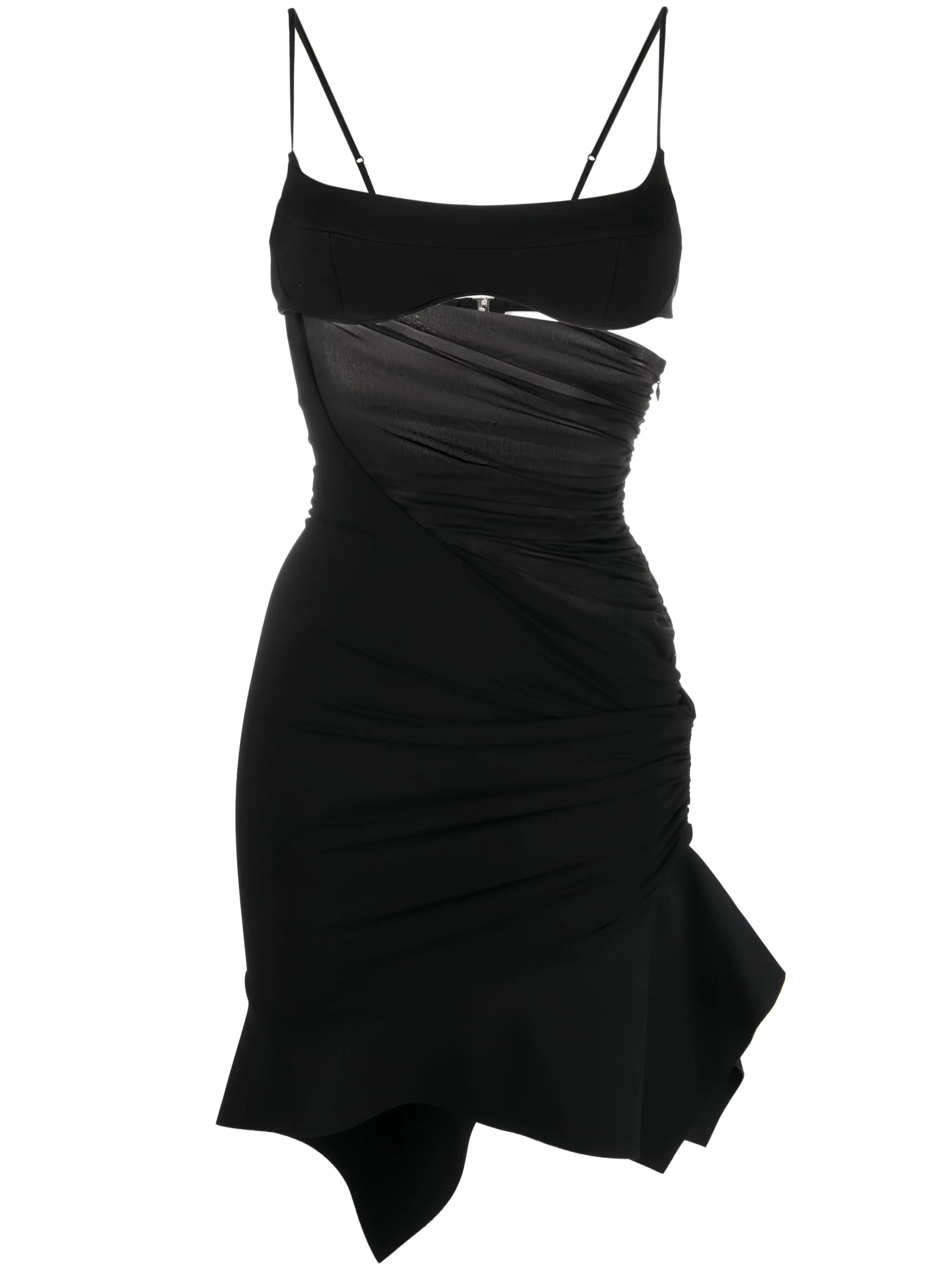 chiffon-panelled minidress