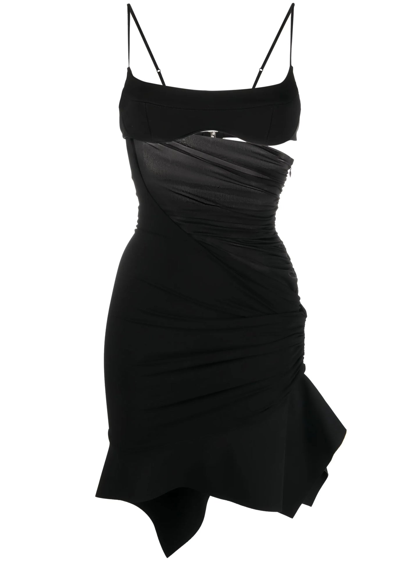 chiffon-panelled minidress