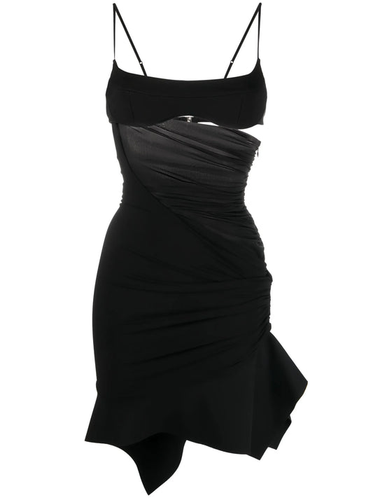 chiffon-panelled minidress