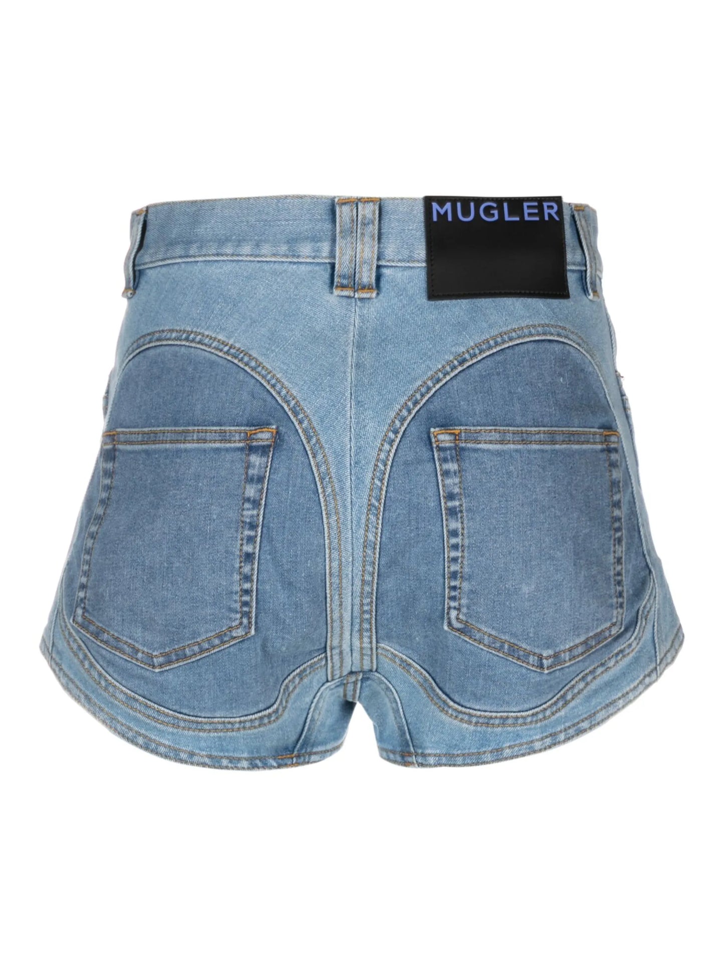 Spiral denim shorts