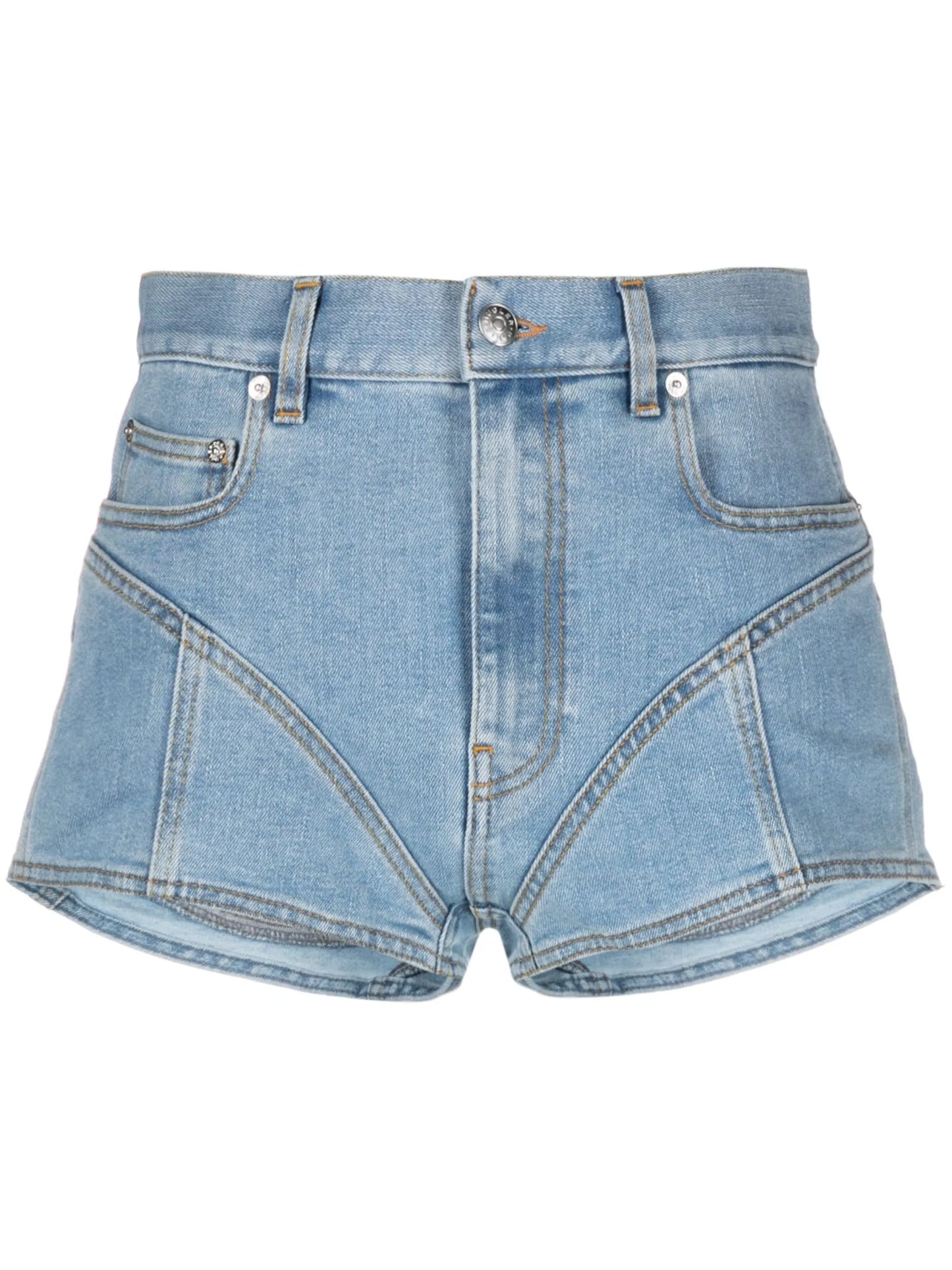 Spiral denim shorts